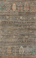 2x4 Ft Hand Knotted Wool Gabbeh Rug - Brown Oriental Rug