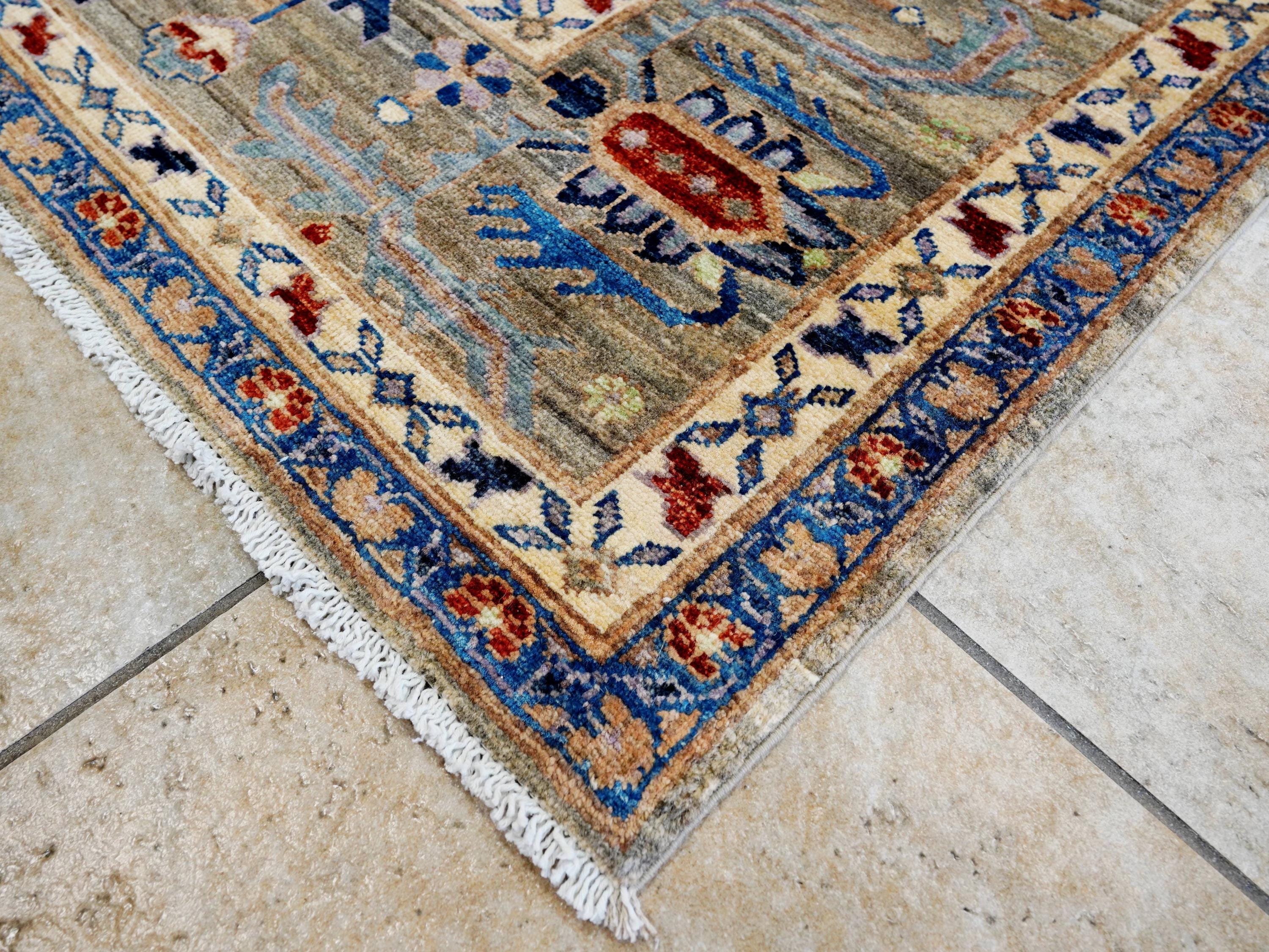 8x10 Ft Brown Heriz Rug - Hand Knotted Oriental Area Rug