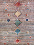 7x10 Multicolor Gabbeh Rug - Afghan Wool Area Rug - Contemporary Design