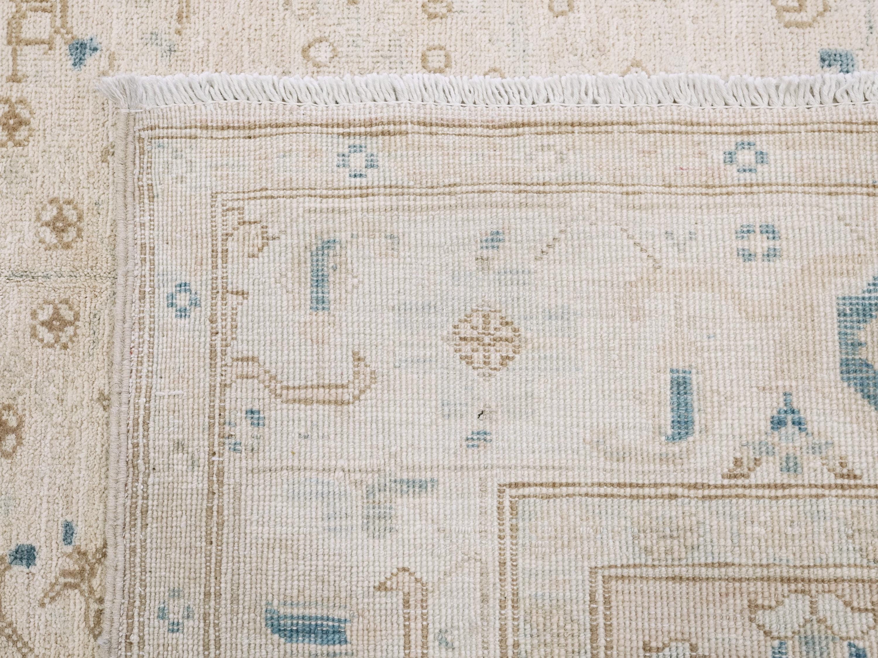 5x8 Ft Handmade Serapi Wool Rug - Beige Vintage Area Rug