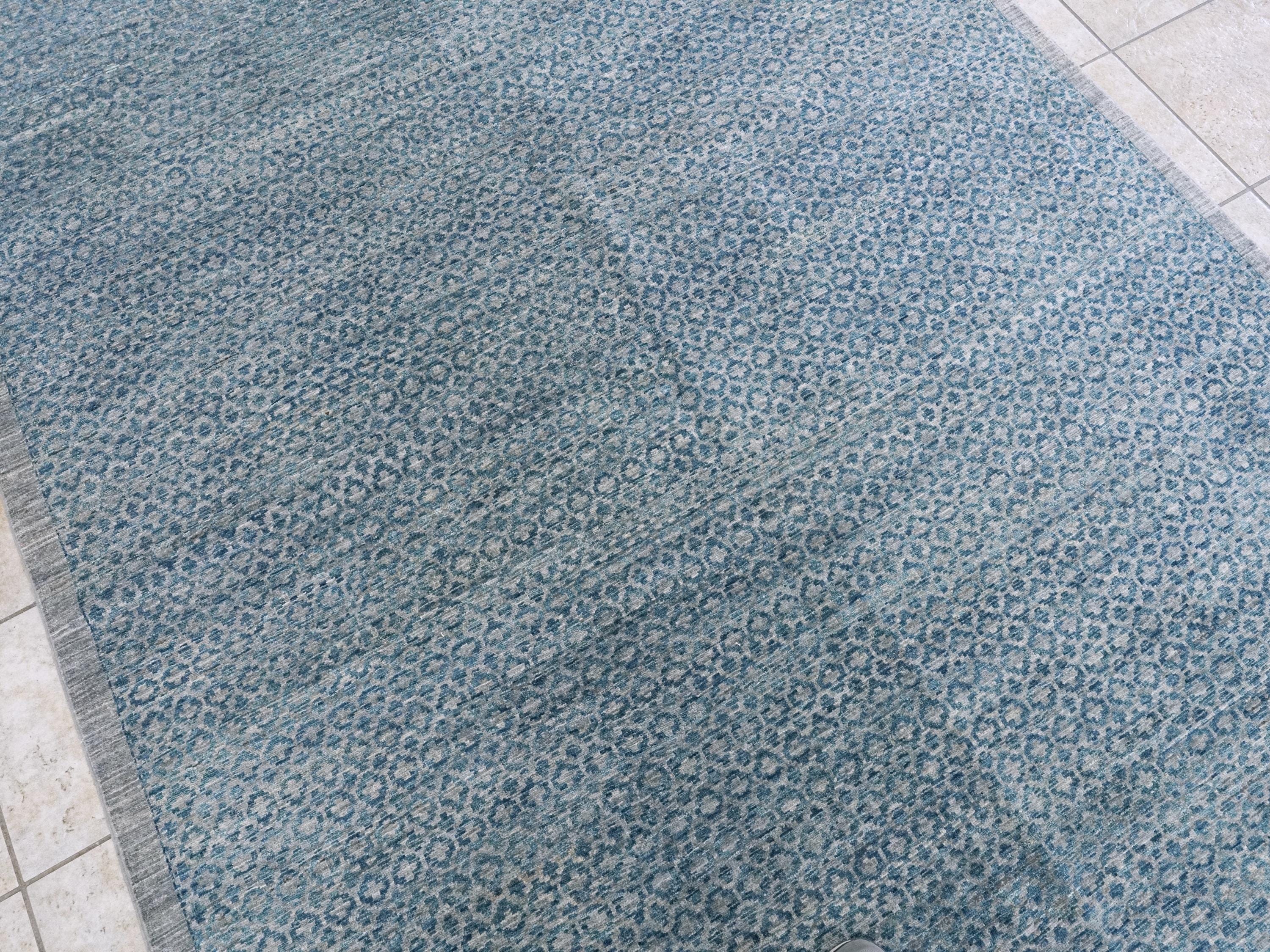 6x9 Ft Blue Gabbeh Rug - Afghan Wool Area Rug
