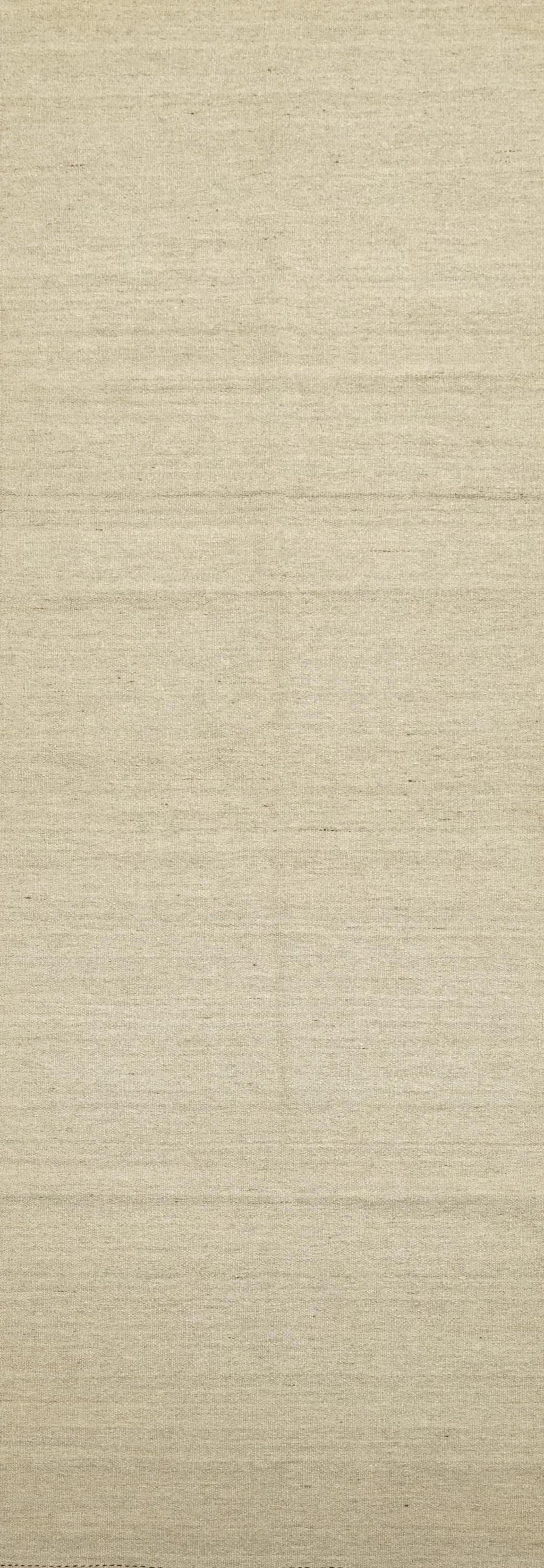 10 Ft Handmade Beige Kilim Runner Rug - Afghan Wool Hallway Rug