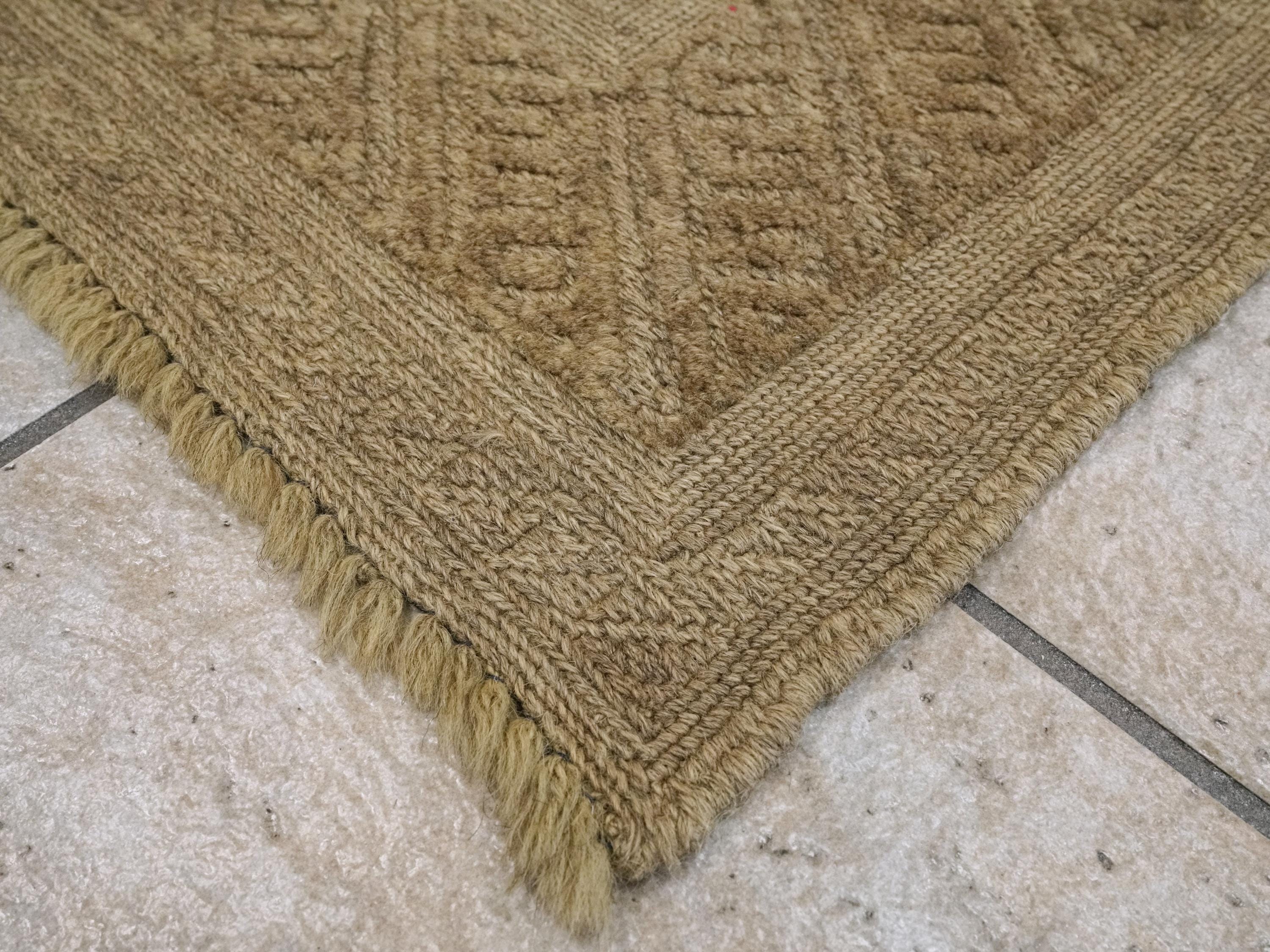 5x6 FT Vintage Hand Knotted Wool Kilim Rug - Brown Tribal Area Rug