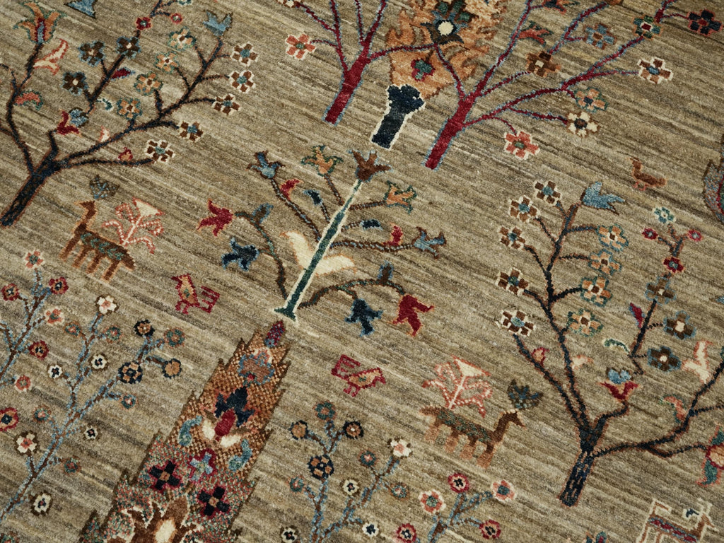 3x5 Ft Brown Gabbeh Rug - Hand Knotted Floral Rug