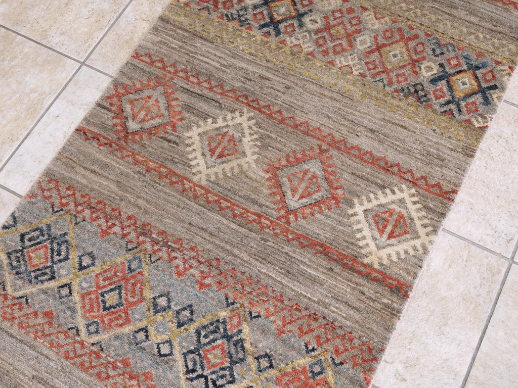 10 Ft Brown Khorjin Runner Rug - Handmade Wool Tribal Rug