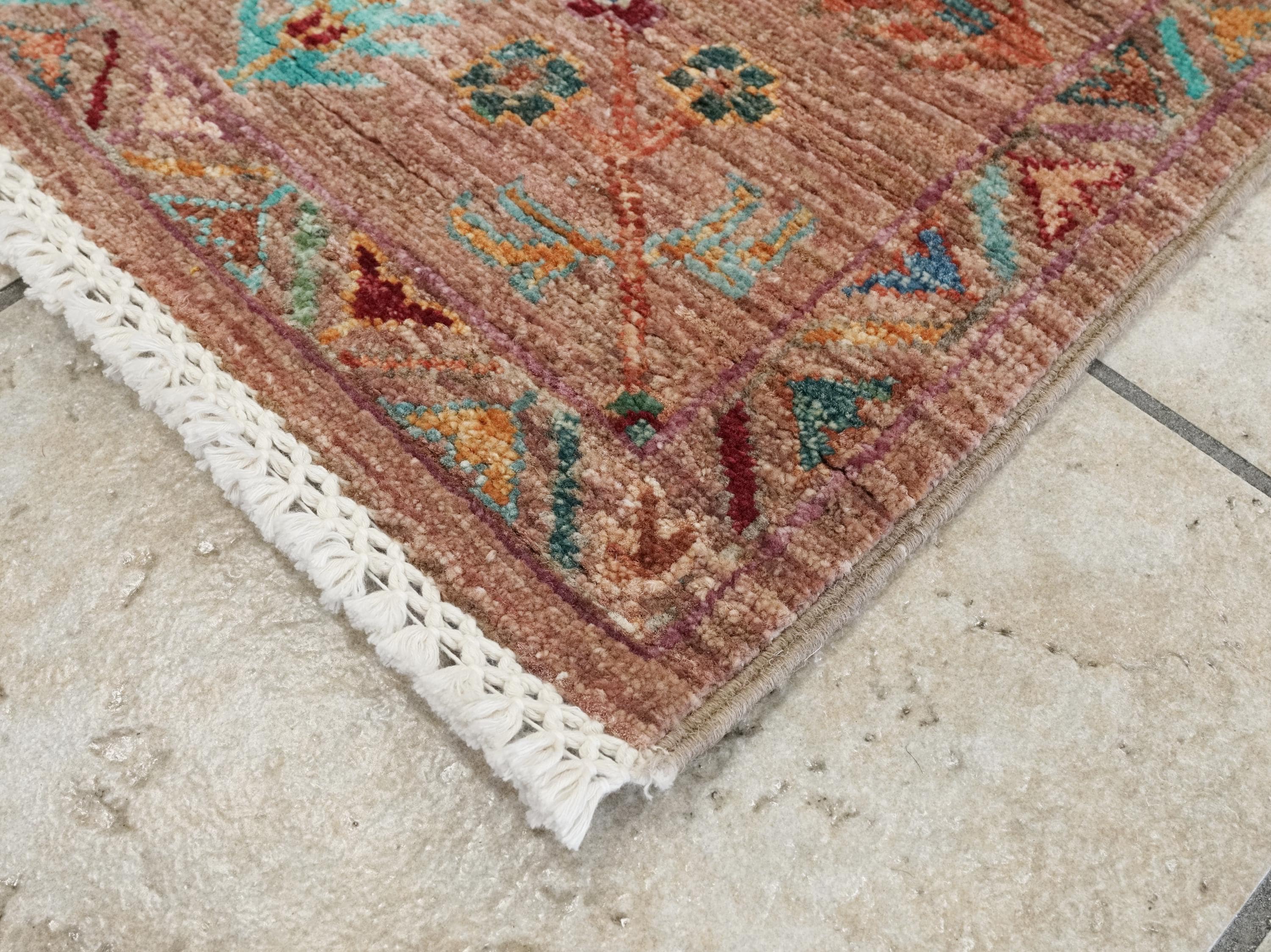 5x7 Ft Pink Serapi Rug - Hand Knotted Oriental Floral Rug