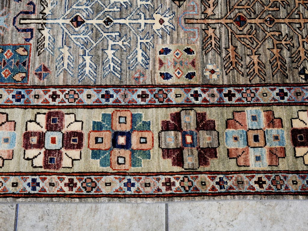 6x8 Ft Light Brown Heriz Rug - Hand Knotted Oriental Area Rug