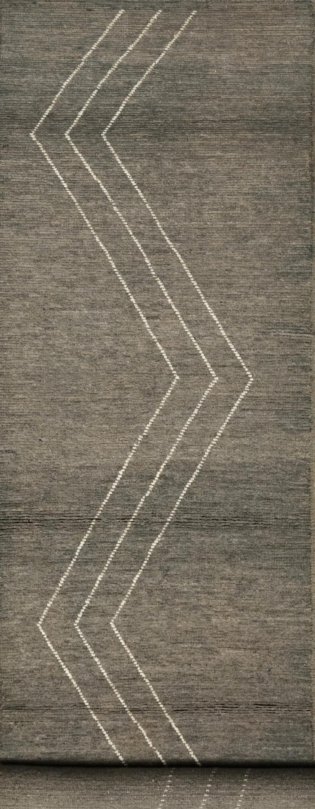 16 Ft Black Moroccan Runner Rug - Afghan Handmade Hallway Rug