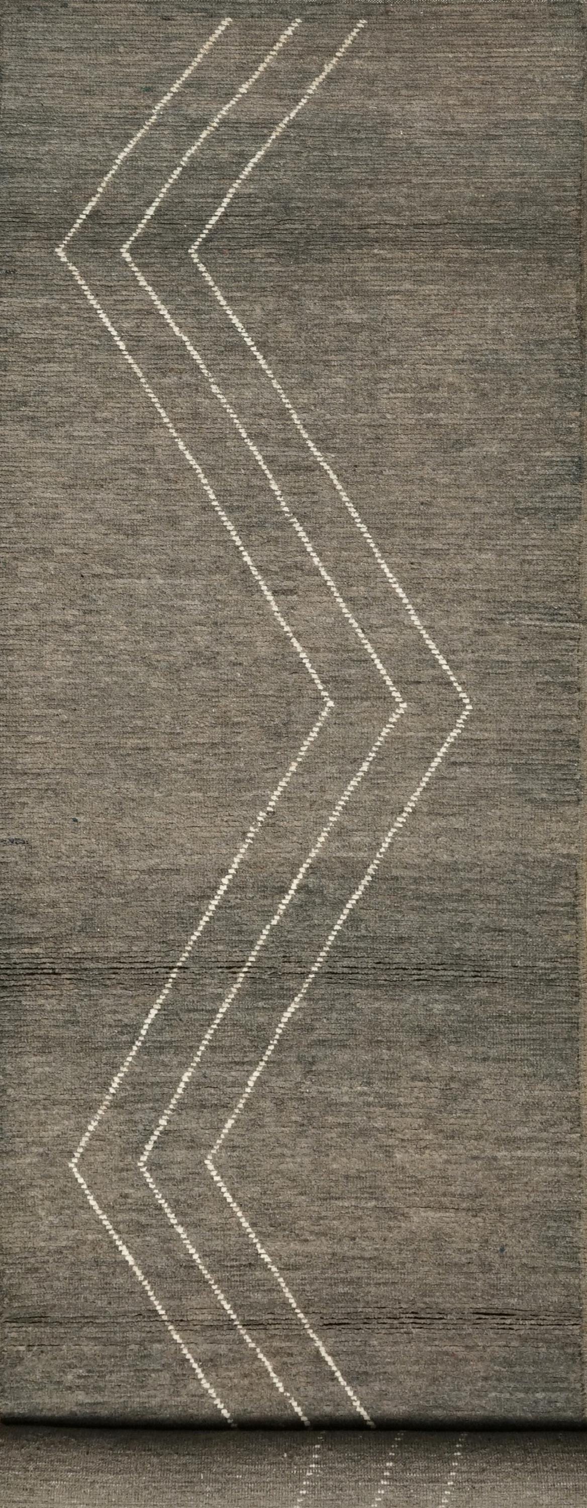 16 Ft Black Moroccan Runner Rug - Afghan Handmade Hallway Rug