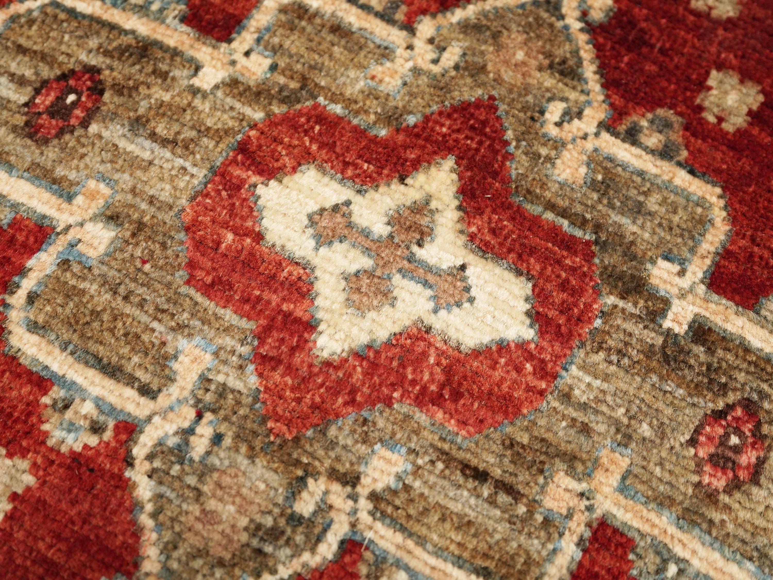 2x3 Ft Red Serapi Rug - Afghan Handmade Accent Rug