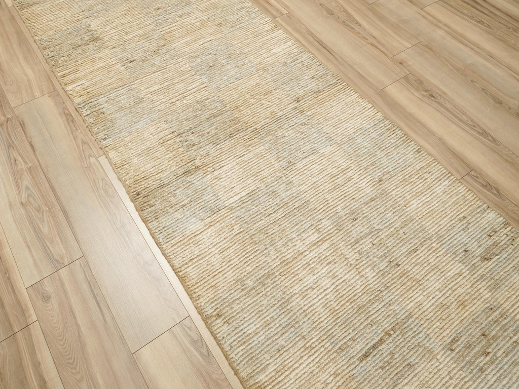 10 Ft Handmade Beige Moroccan Runner Rug - Afghan Wool Rug