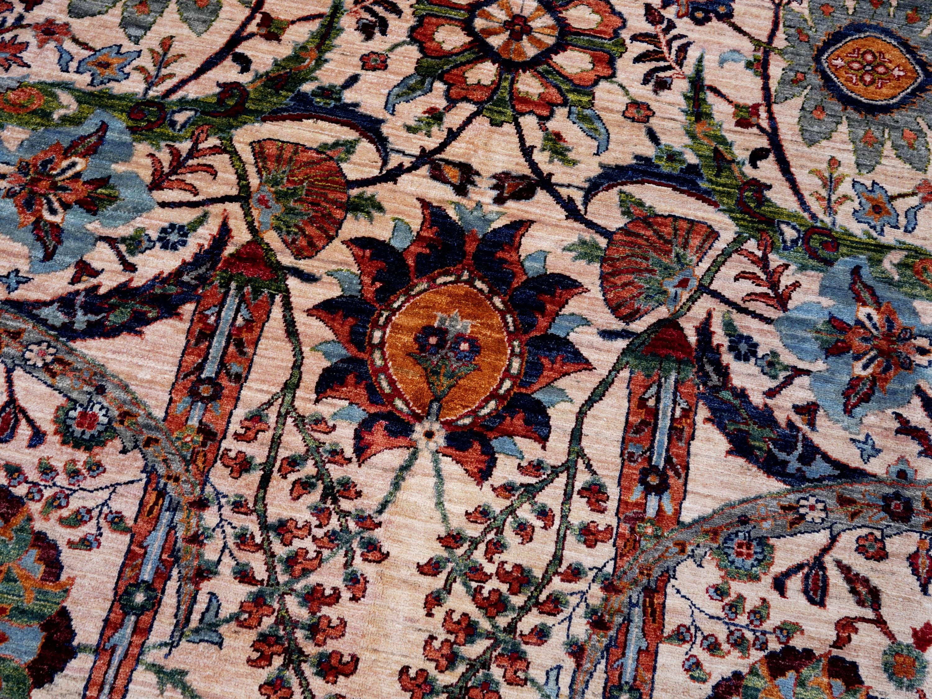 9x12 Ft Beige Serapi Rug - Afghan Oriental Area Rug - Persian Design