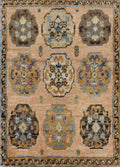 1x2 Ft Pale Beige Ersari Rug - Wool Accent Rug