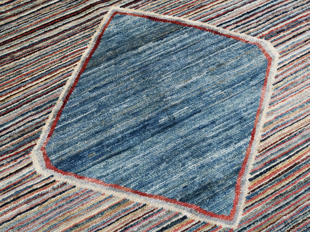 7x10 Multicolor Gabbeh Rug - Afghan Wool Tribal Rug
