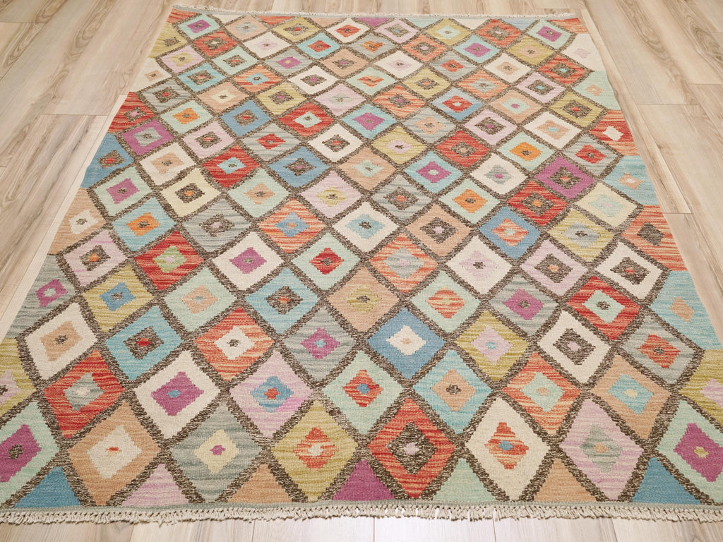 5x6 Ft Maimana Kilim Rug - Afghan Flat Weave