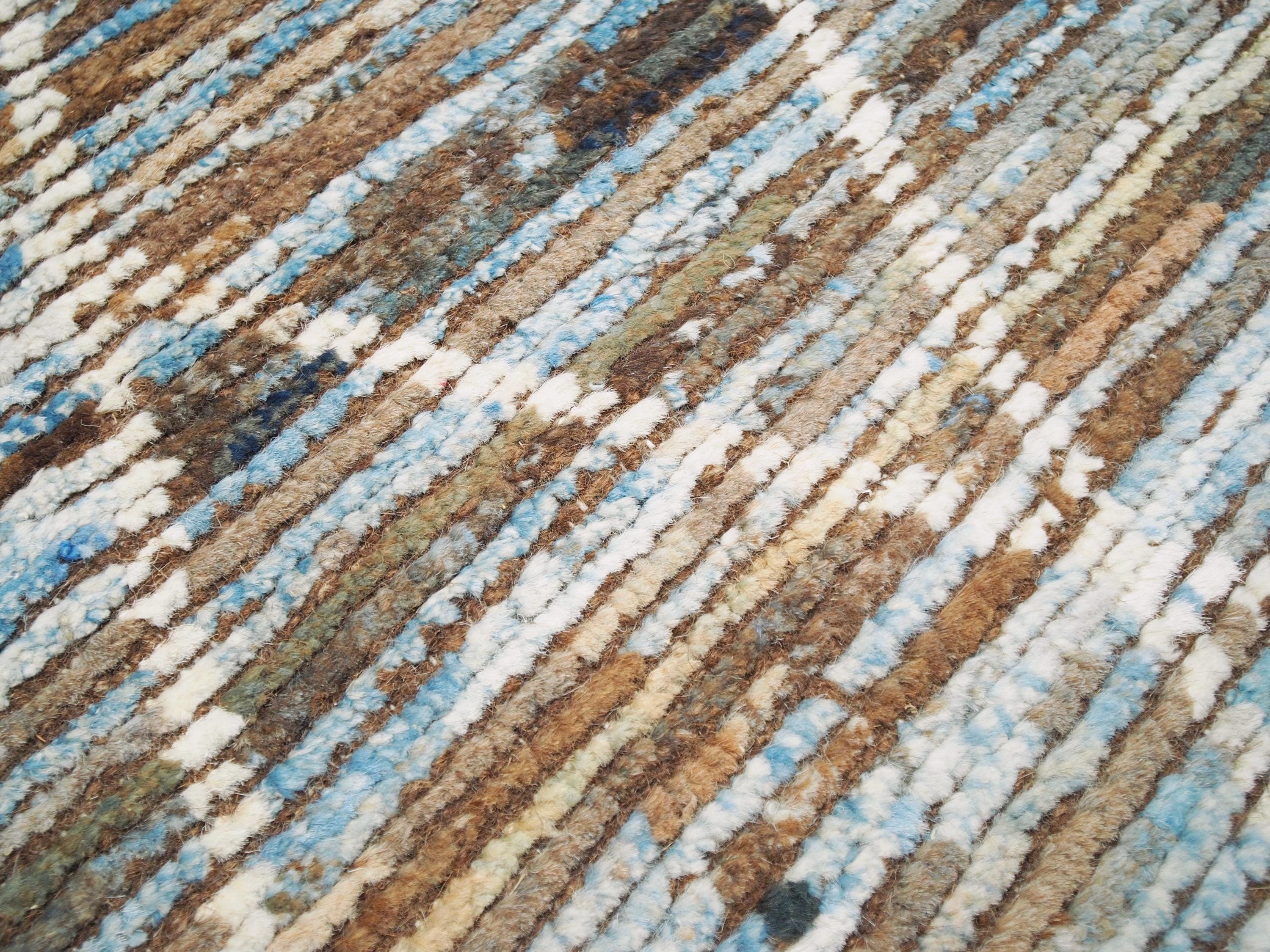 4x6 Ft Blue Moroccan Rug - Hand Knotted Wool Area Rug