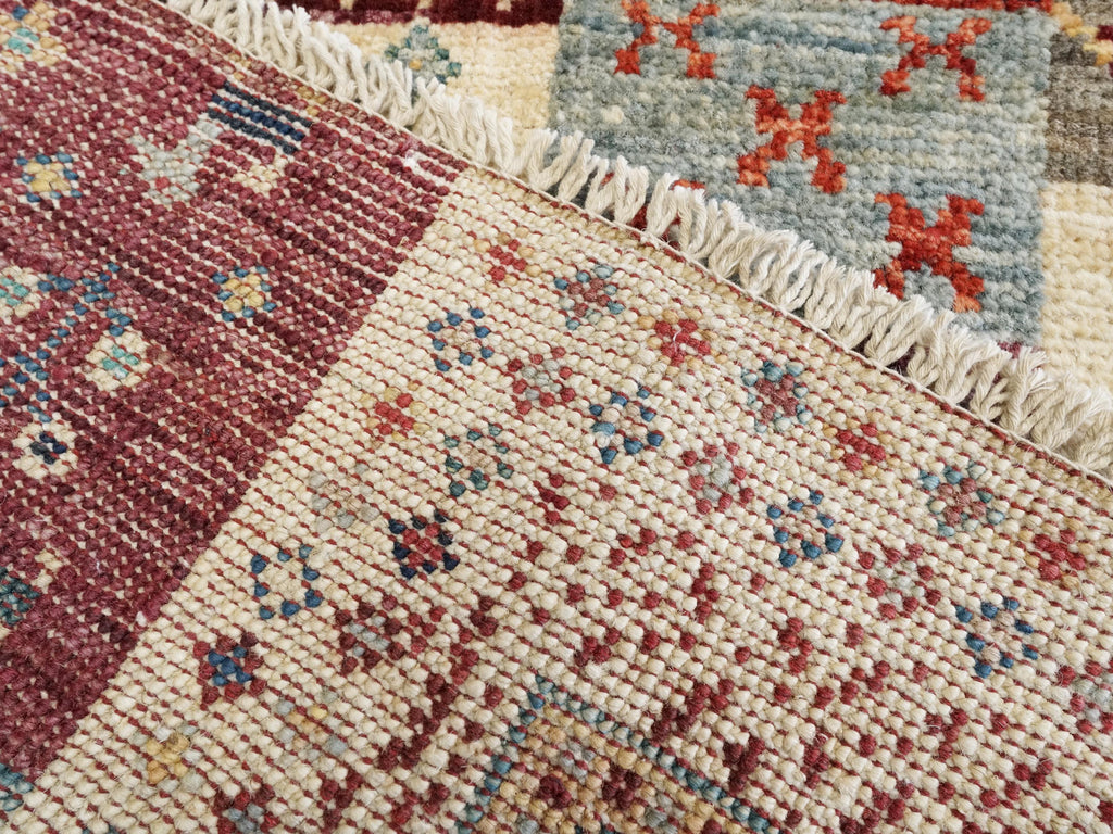 2x3 Ft Handmade Afghan Gabbeh Rug - Colorful Wool Accent Rug
