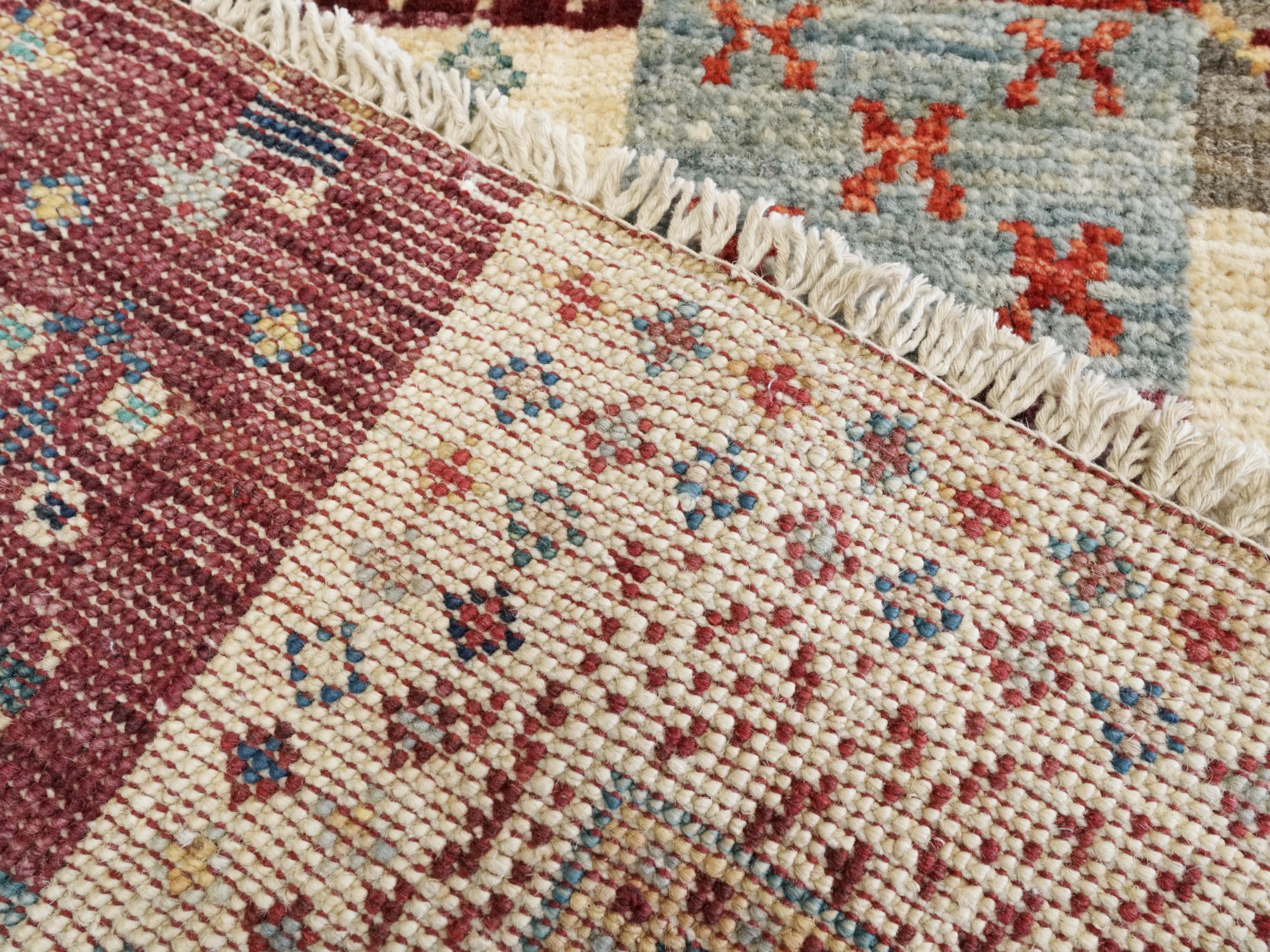 2x3 Ft Handmade Afghan Gabbeh Rug - Colorful Wool Accent Rug