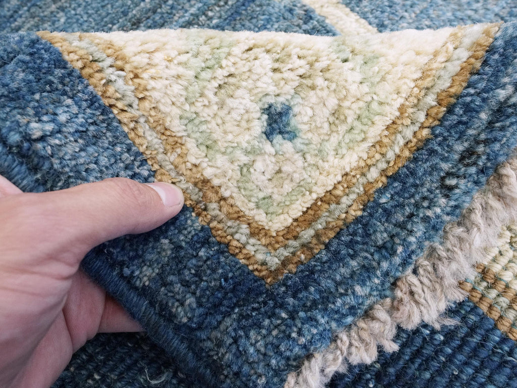 8x10 Ft Blue Ushak Rug - Hand Knotted Wool Oriental Rug