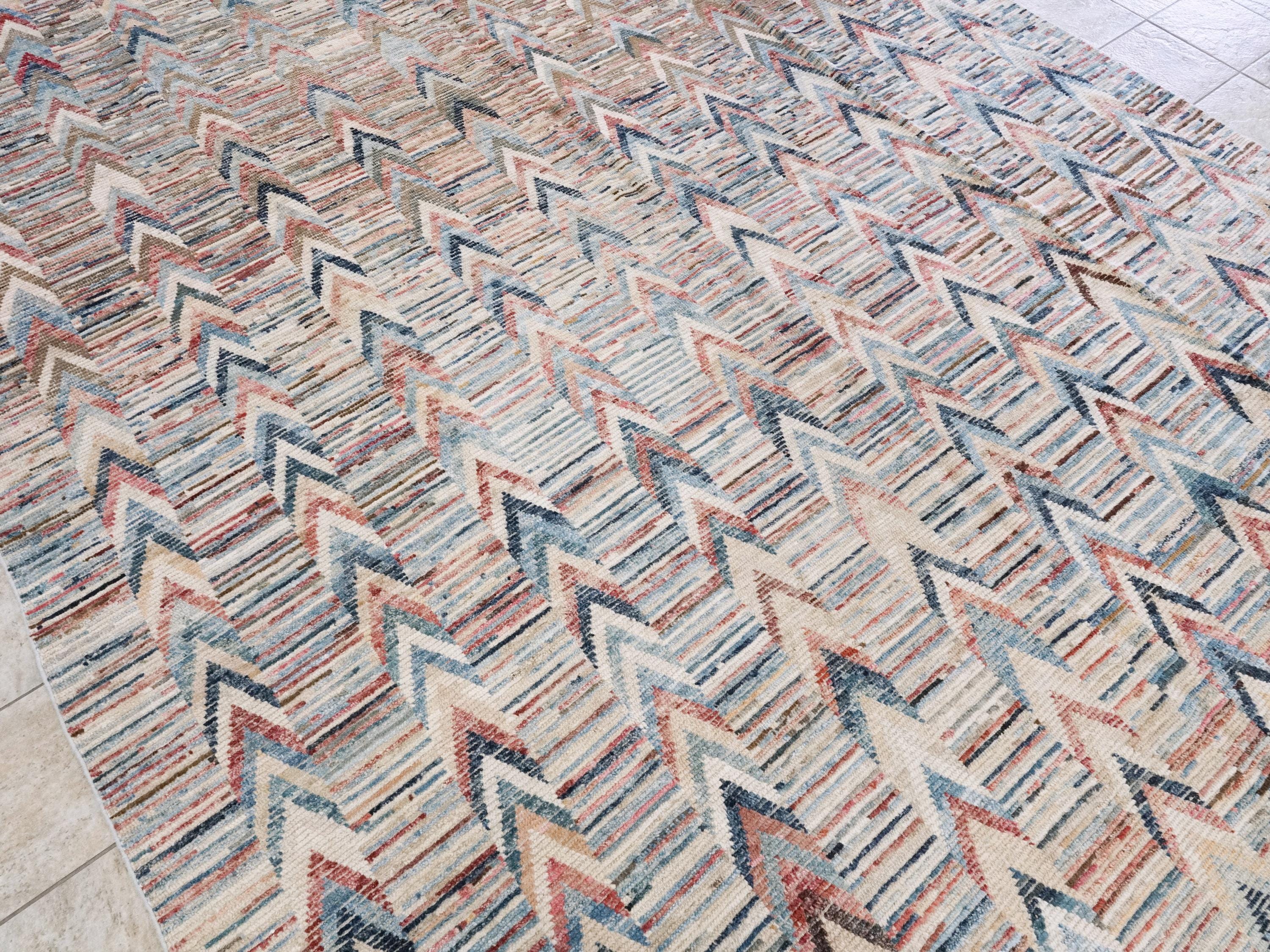 10x14 Ft Colorful Moroccan Rug - Afghan Handmade Wool Rug
