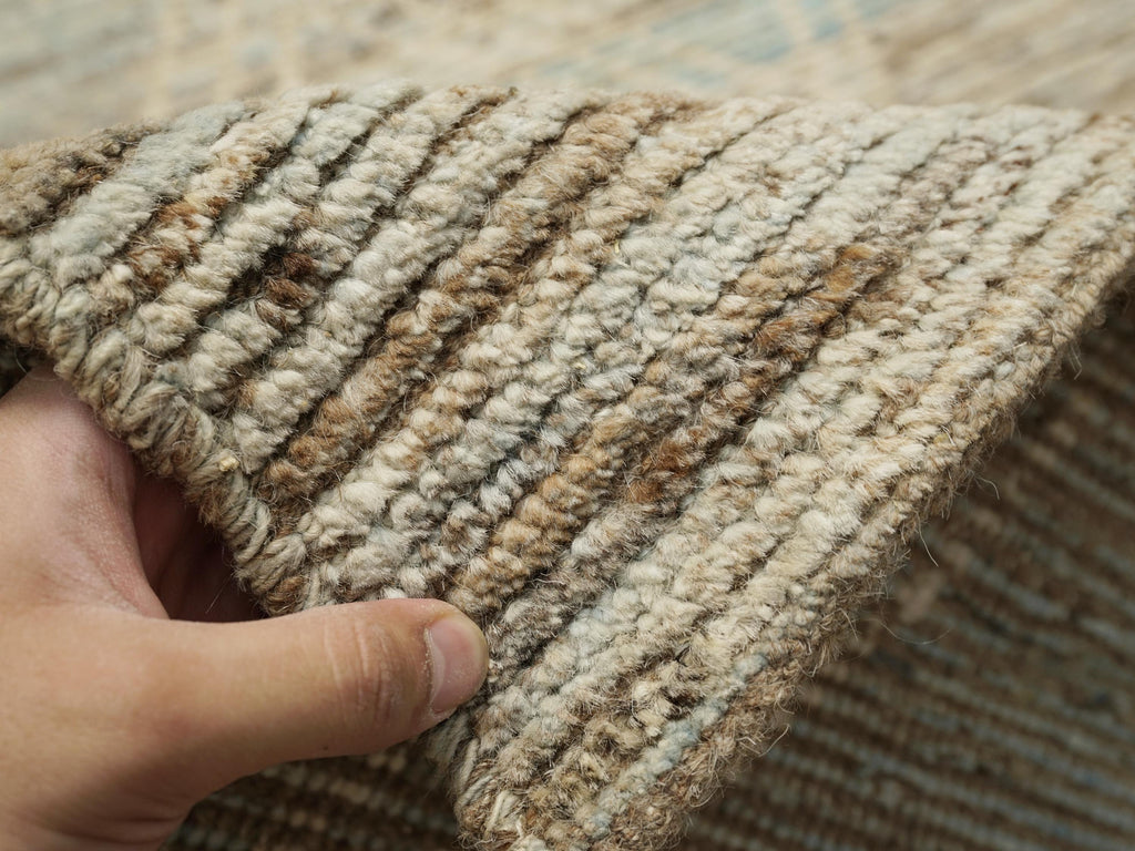 10 Ft Handmade Beige Moroccan Runner Rug - Afghan Wool Rug