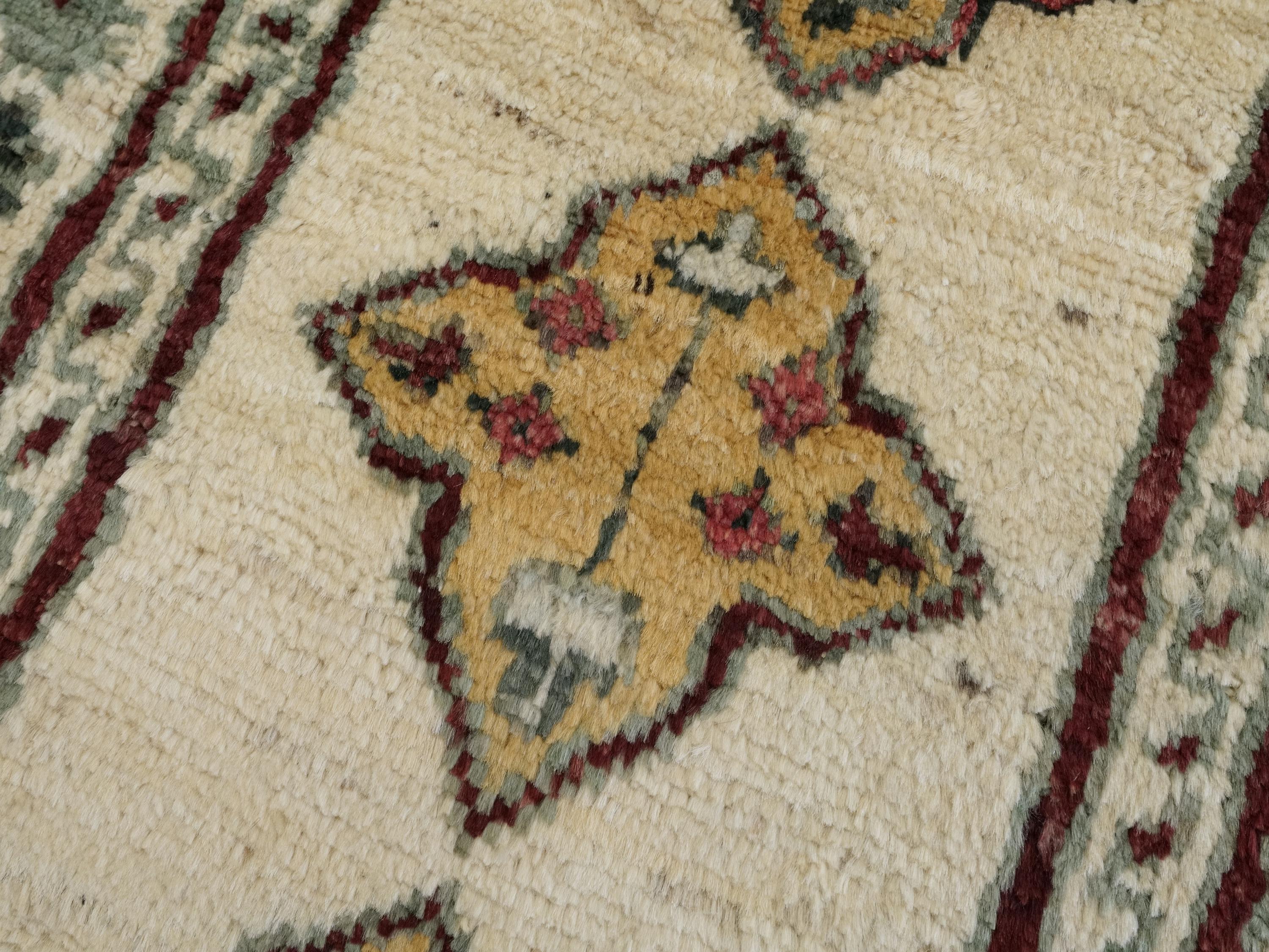 2x3 Ft Hand Knotted Gabbeh Rug - Beige Tribal Doormat