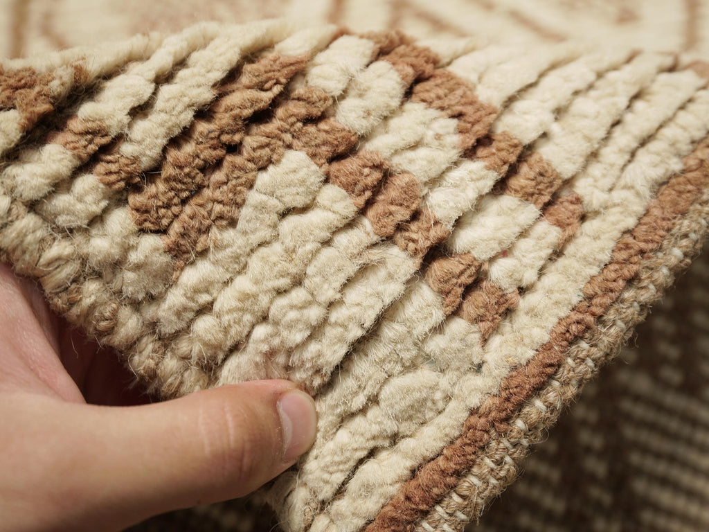 10 Ft Beige Moroccan Runner Rug - Afghan Handmade Hallway Rug