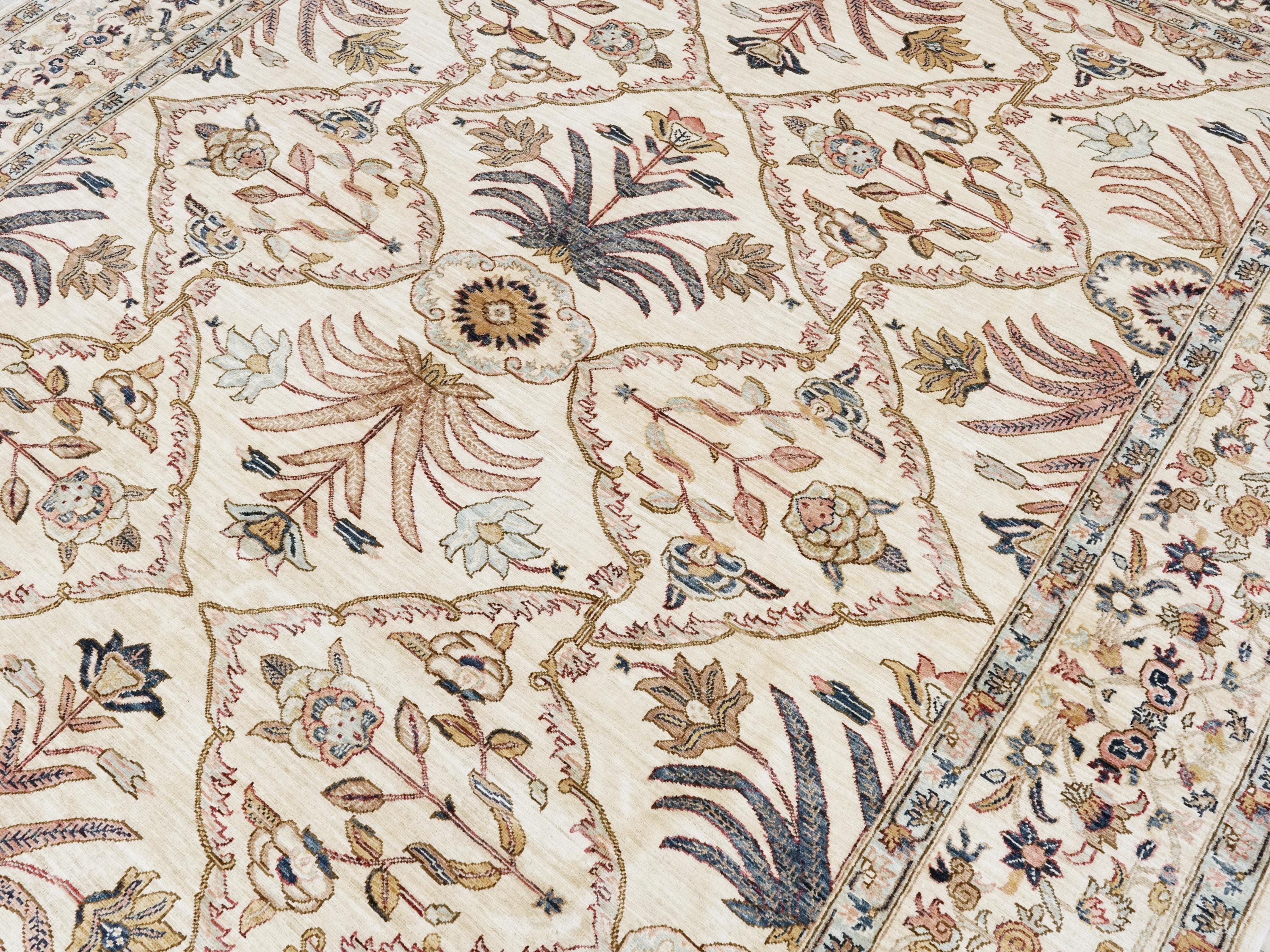 9x12 Ft Beige Serapi Rug - Hand Knotted Area Rug - Persian Design