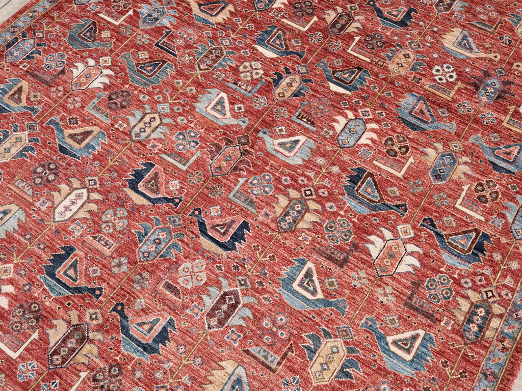 6x9 Ft Hand-Knotted Red Bidjar Rug - Oriental Rug