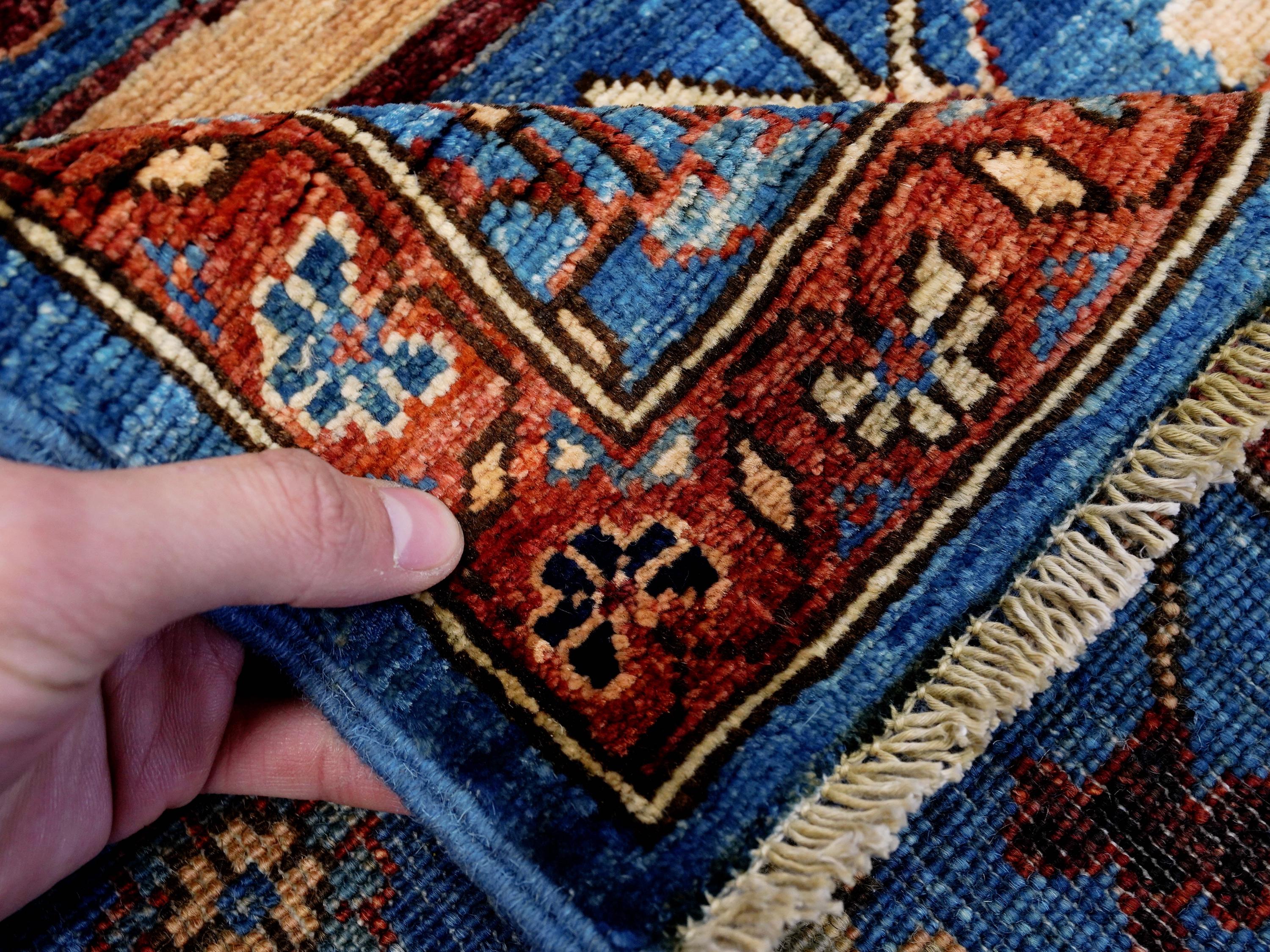 5x7 Ft Blue Serapi Rug - Hand Knotted Oriental Rug - Persian Design