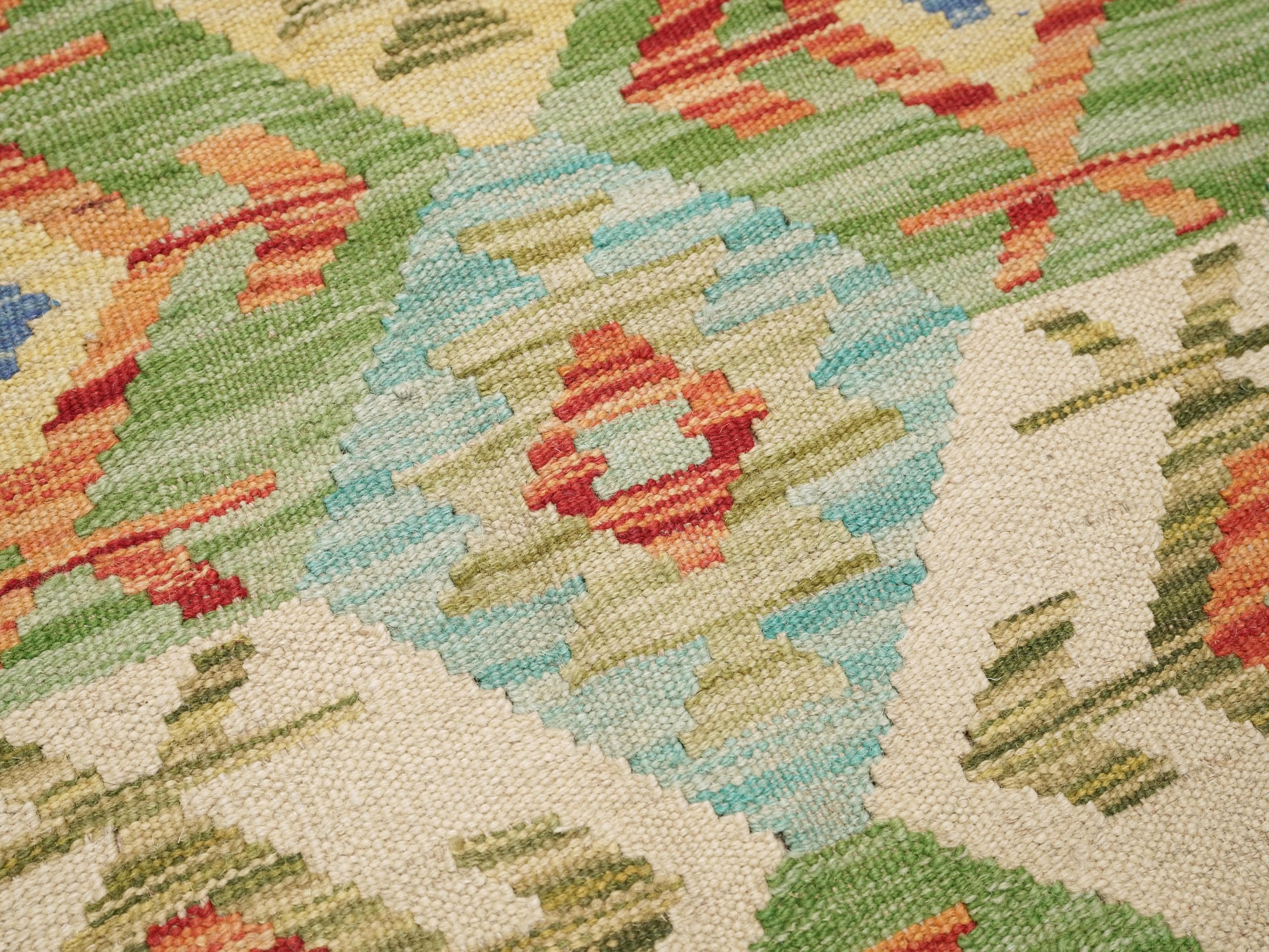 7x10 Ft Maimana Kilim Rug - Flat Weave Tribal Rug