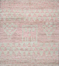8x9 Ft Pink Moroccan Rug - Handmade Wool Area Rug