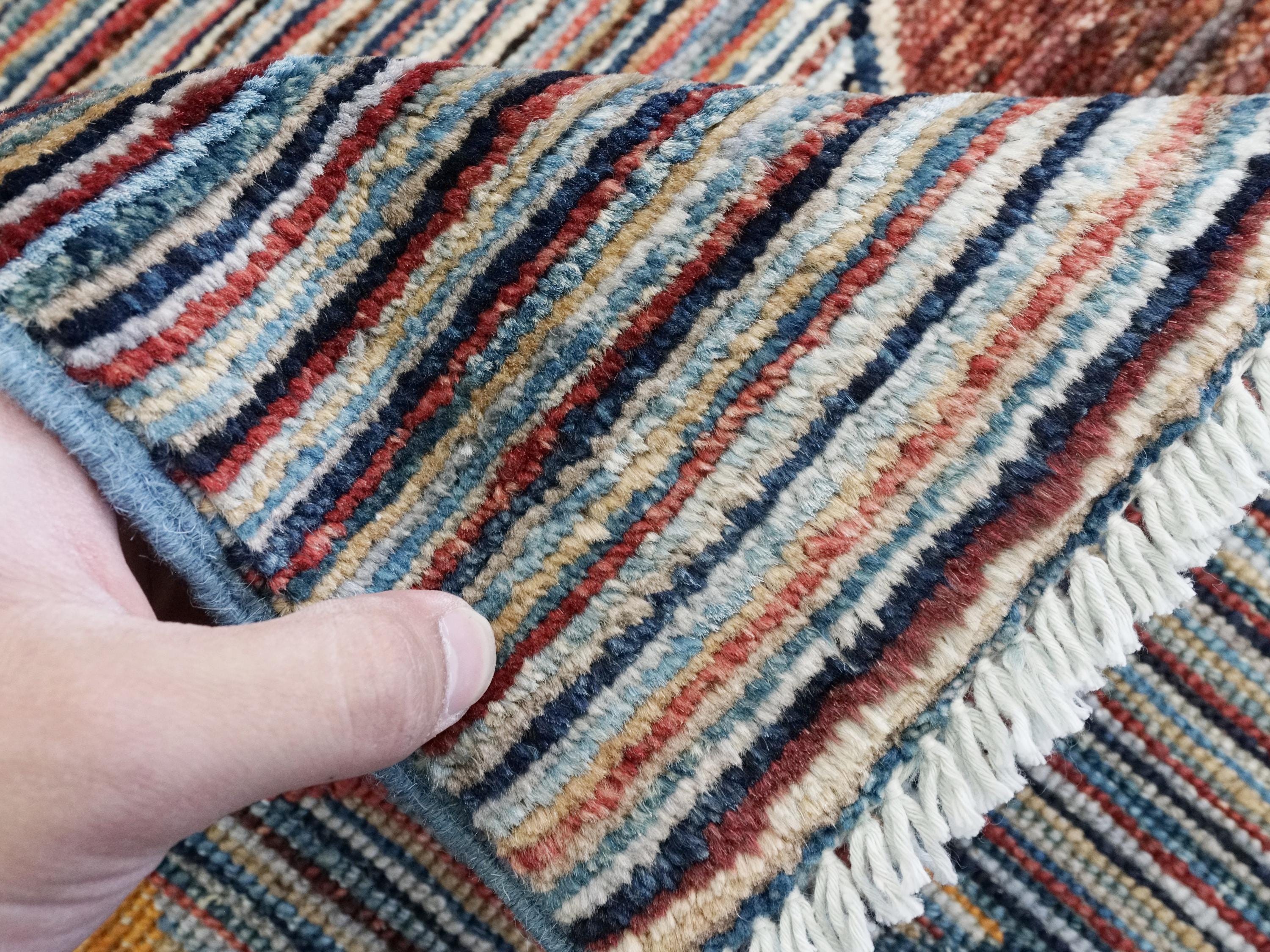 7x10 Multicolor Gabbeh Rug - Afghan Wool Tribal Rug