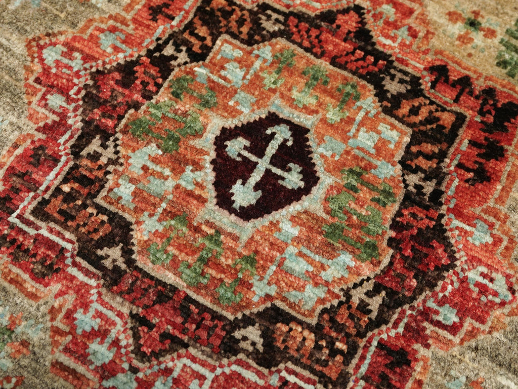 2x3 Ft Hand Knotted Beige Mamluk Rug - Oriental Accent Rug