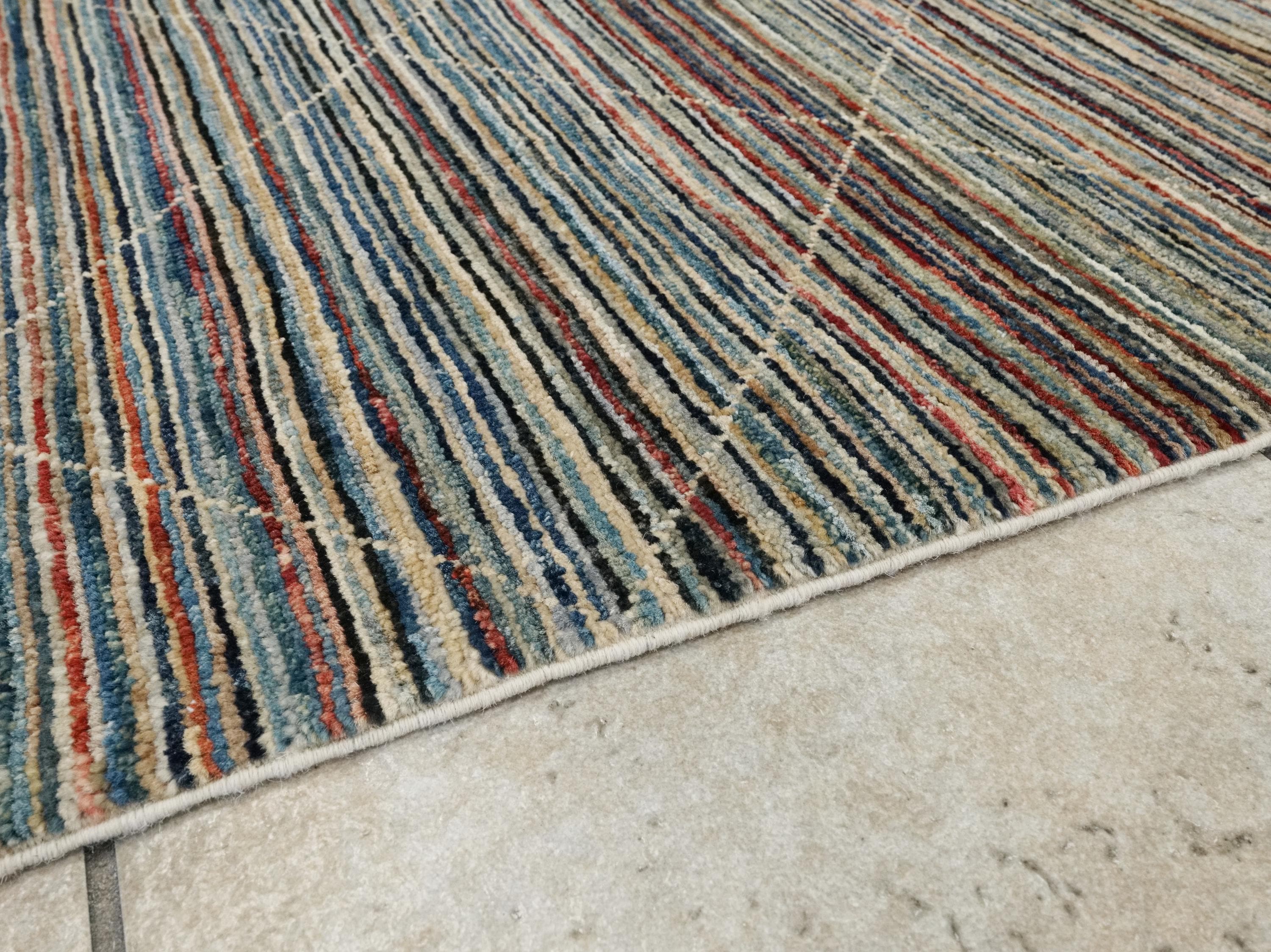 8x10 Ft Multicolor Gabbeh Rug - Hand Knotted Afghan Rug