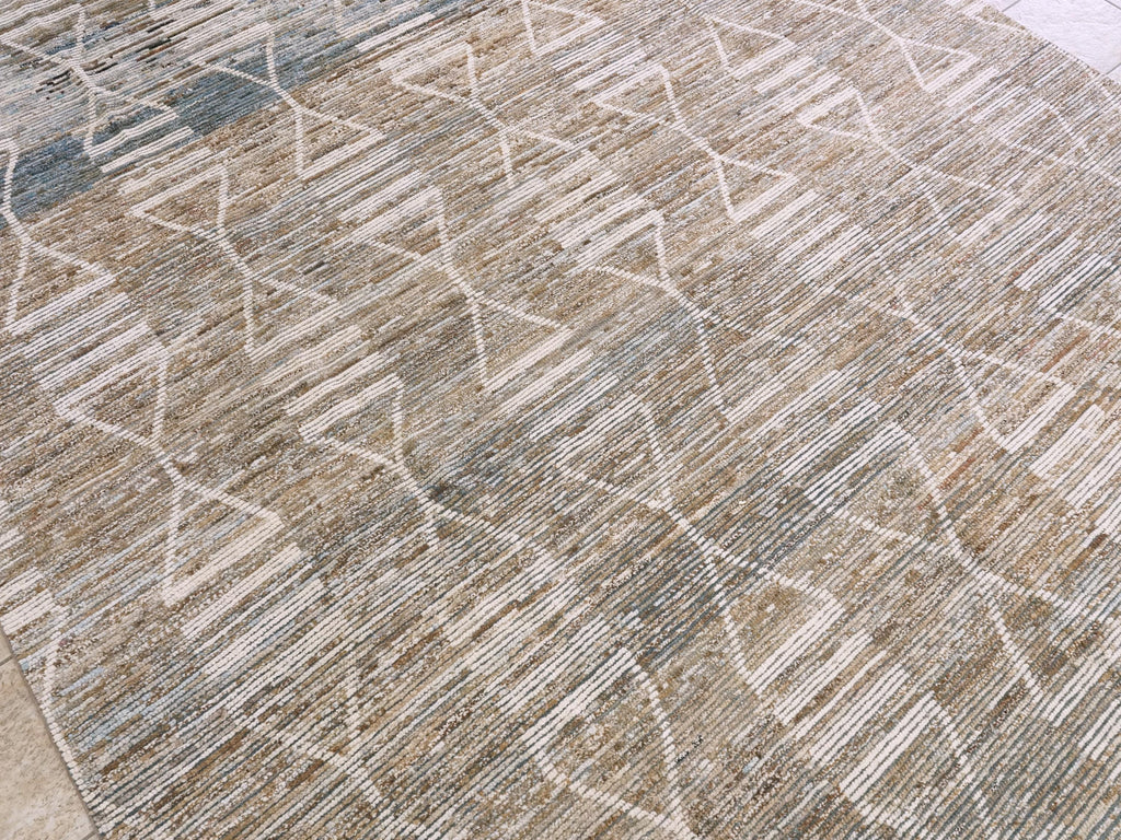 9x12 Ft Brown Moroccan Rug - Area Rug - Contemporary Design