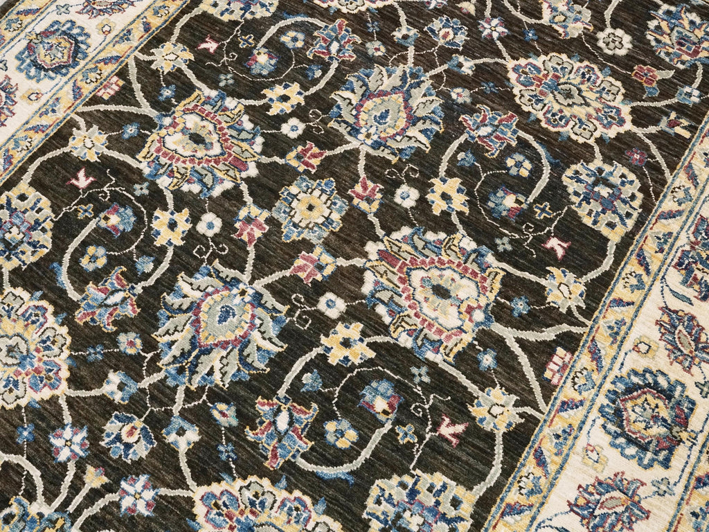 5x7 Ft Black Bidjar Rug - Afghan Oriental Wool Rug - Floral Design