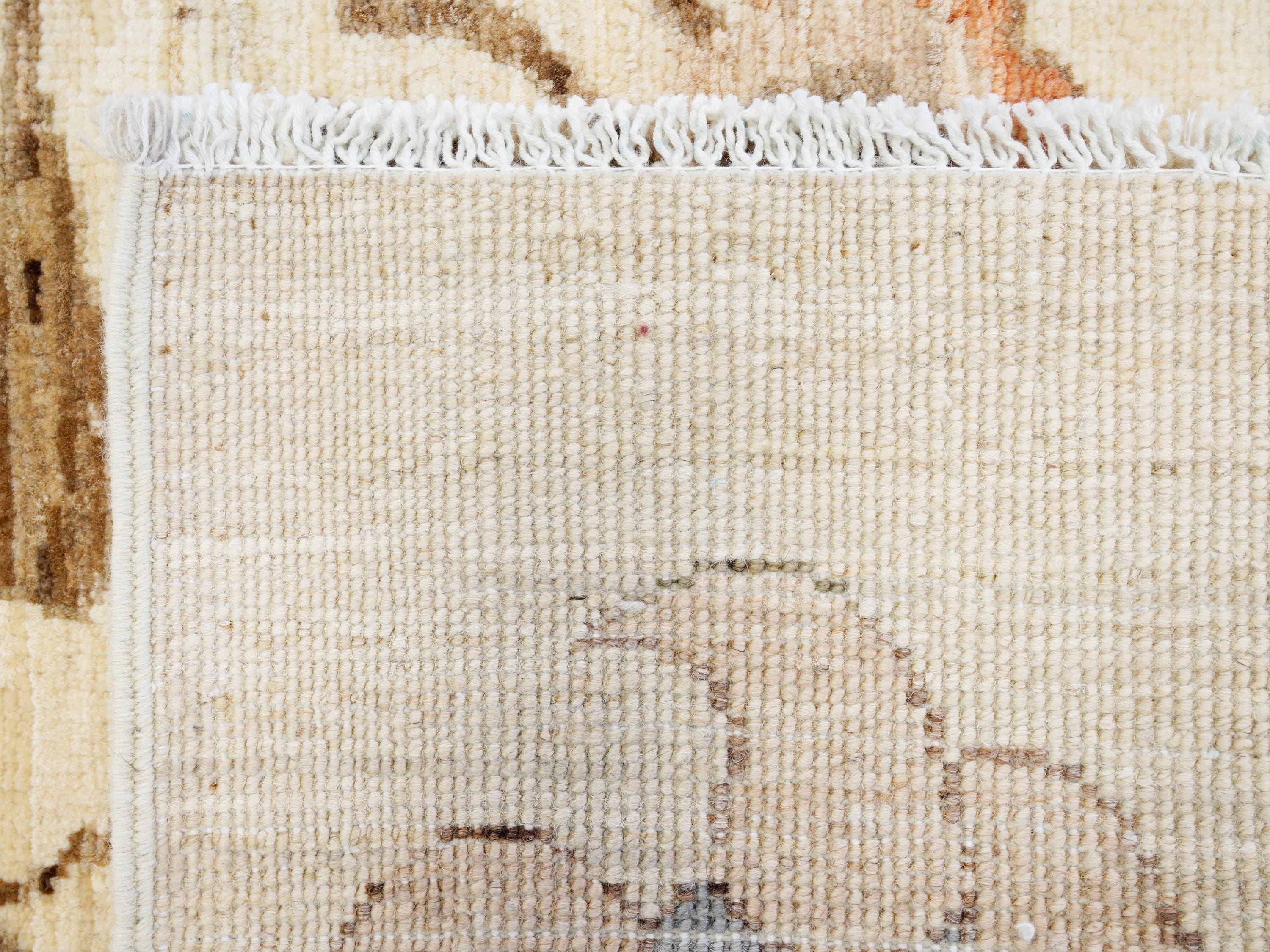 4x6 Ft Beige Tiger Rug - Hand Knotted Oriental Rug