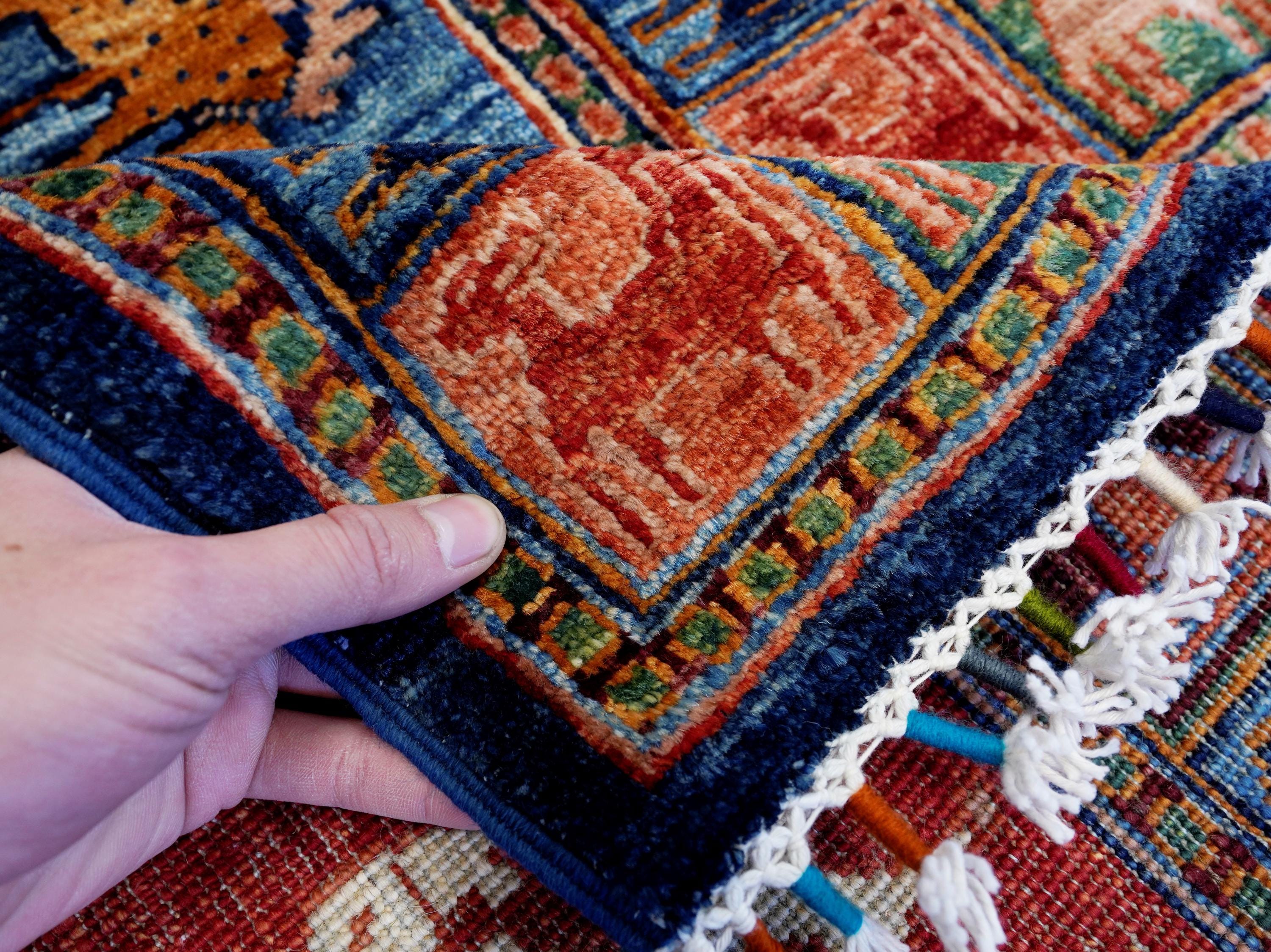 9x12 Ft Red & Blue Pazyryk Rug - Afghan Oriental Area Rug