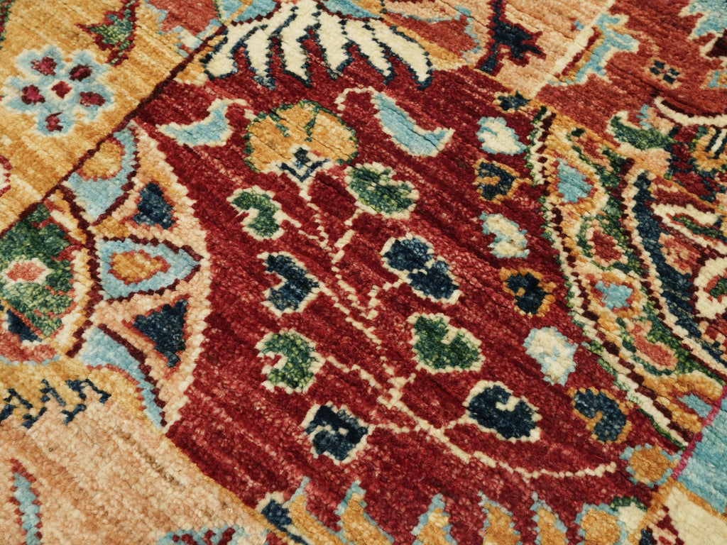 3x4 Ft Afghan Rug: Handmade Wool, Oriental Design