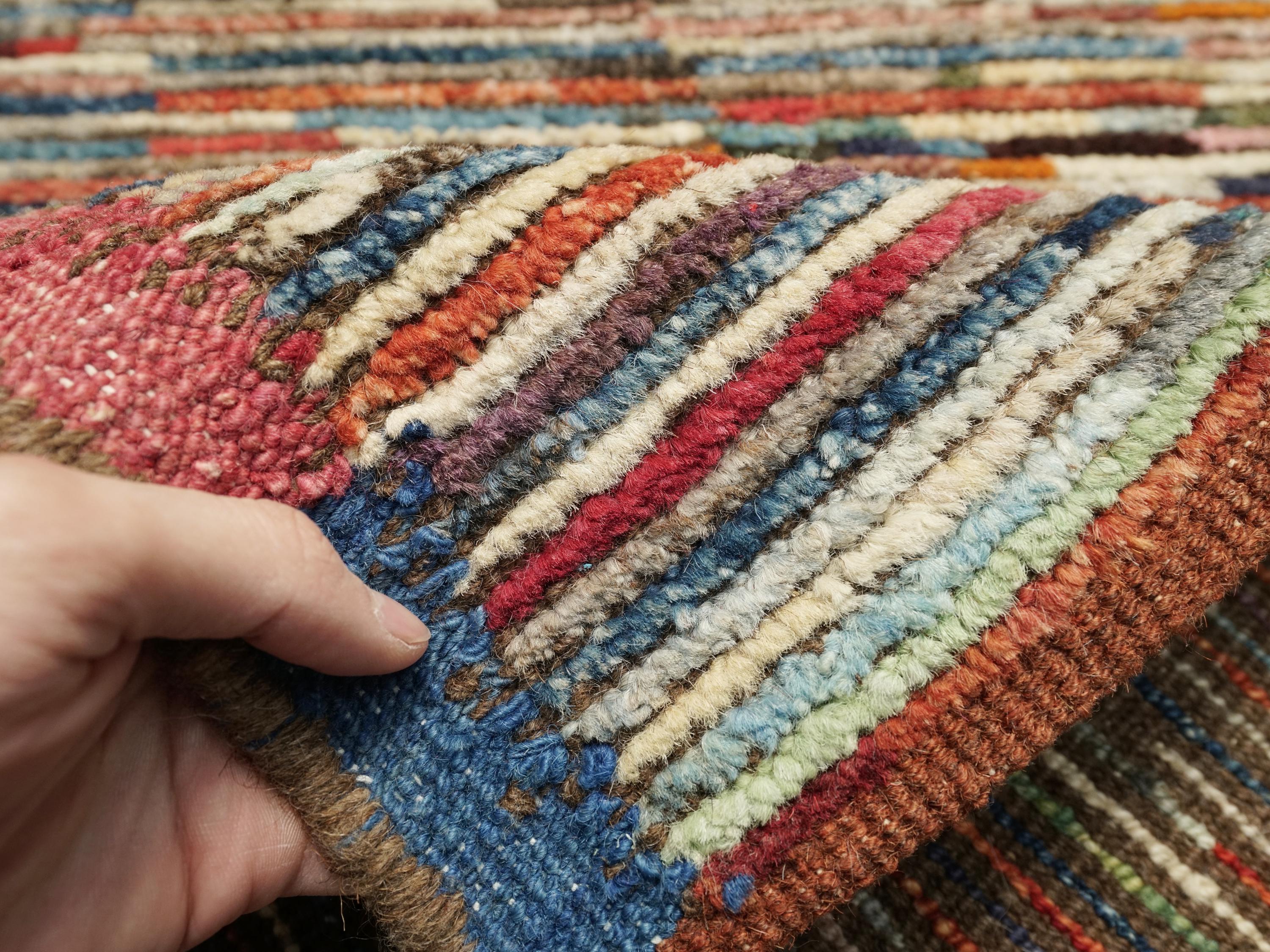 19 Ft Colorful Moroccan Runner Rug - Afghan Handmade Rug