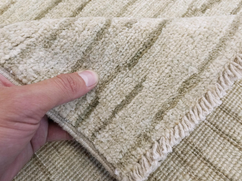 6x9 Ft Beige Gabbeh Rug - Afghan Wool Area Rug - Contemporary Design