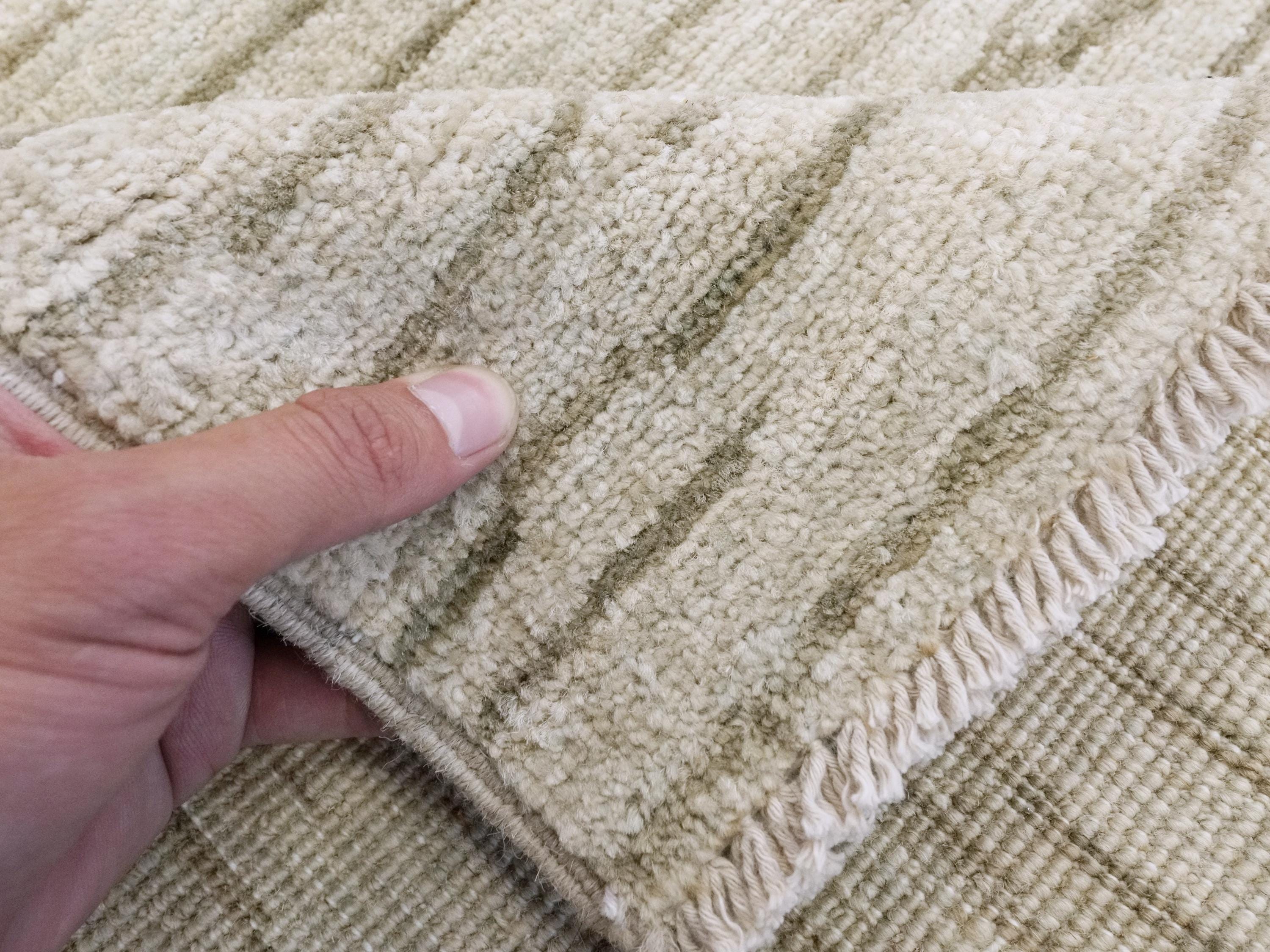 6x9 Ft Beige Gabbeh Rug - Afghan Wool Area Rug - Contemporary Design