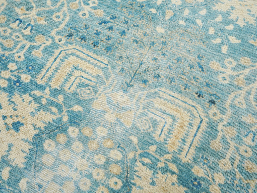 5x6 Ft Blue Serapi Rug - Hand Knotted Oriental Antique Rug - Persian Style