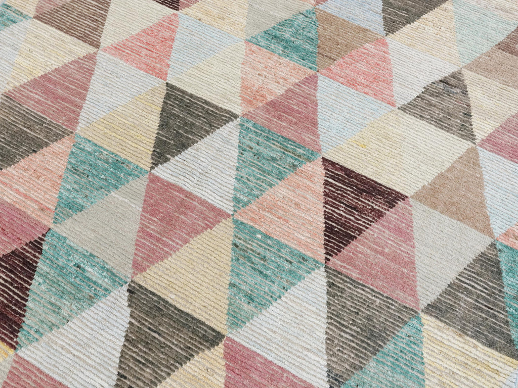 7x10 Ft Colorful Moroccan Wool Rug - Hand Knotted Afghan Rug