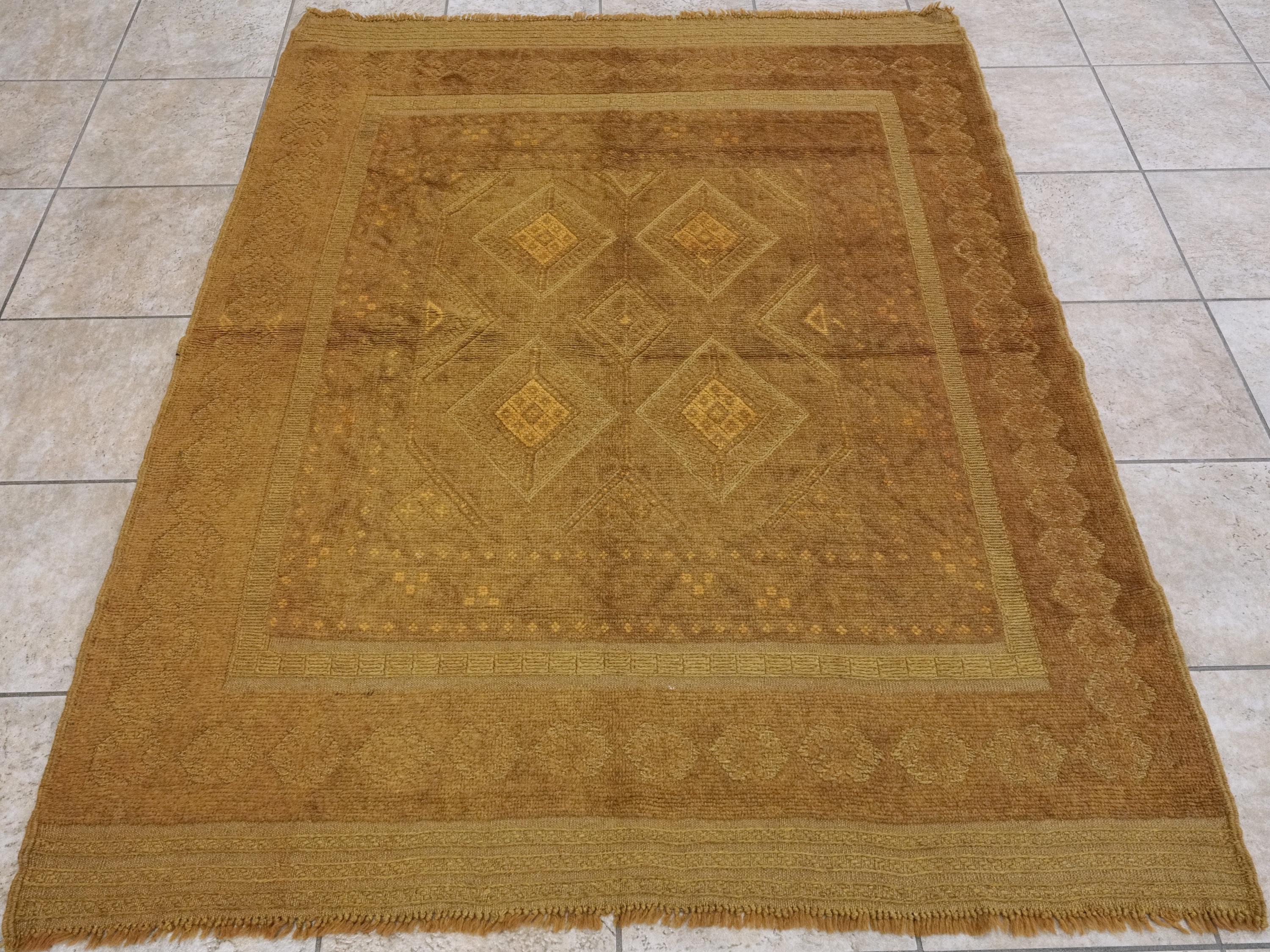 5x6 Ft Vintage Orange Tribal Kilim Rug - Hand-Knotted Afghan Wool