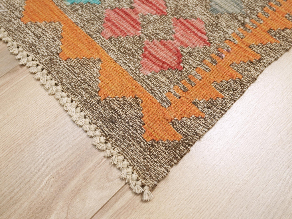 6x8 Ft Red Wool Kilim Rug - Traditional Afghan Rug