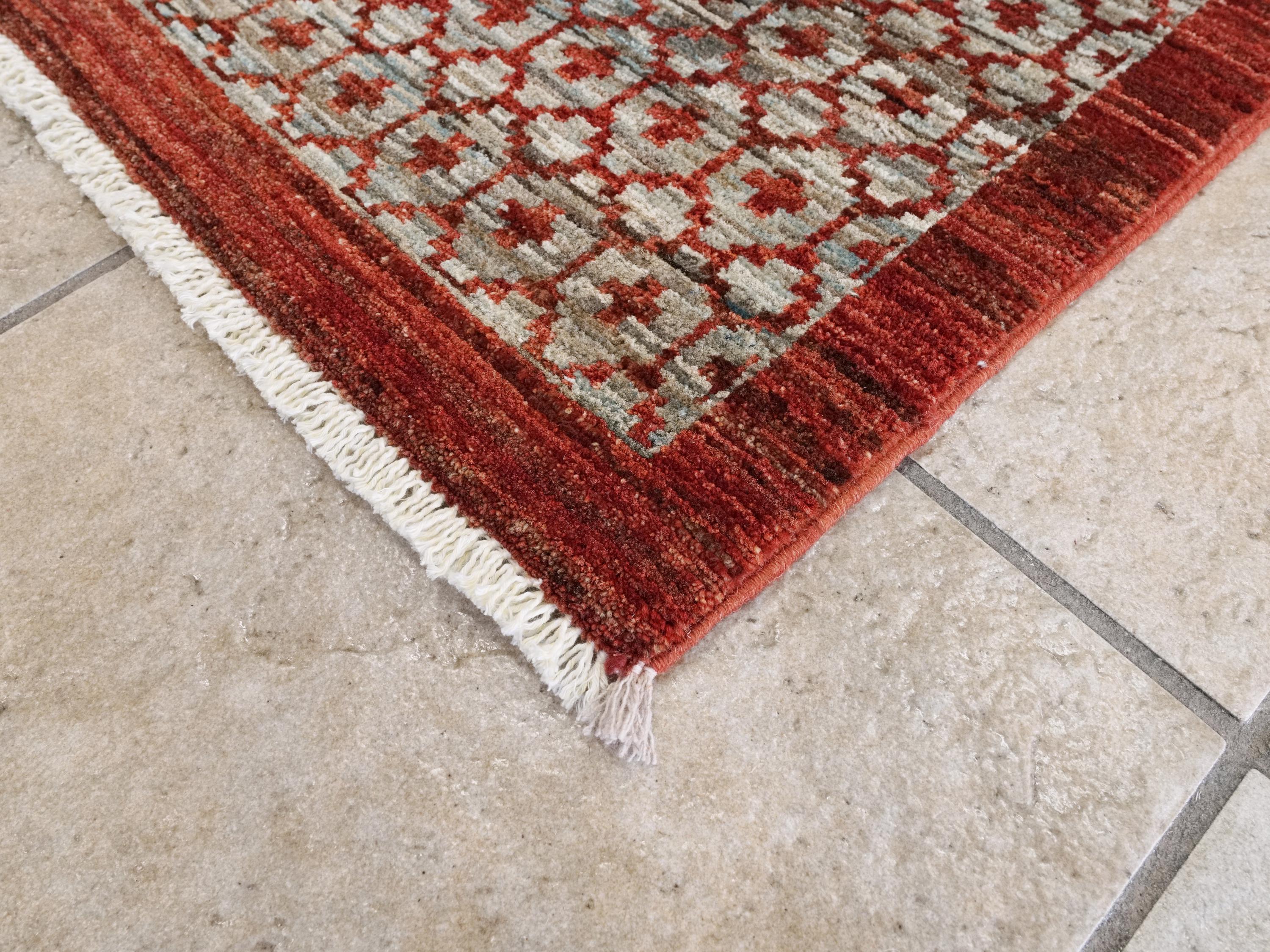 6x9 Ft Red Gabbeh Rug - Contemporary Area Rug
