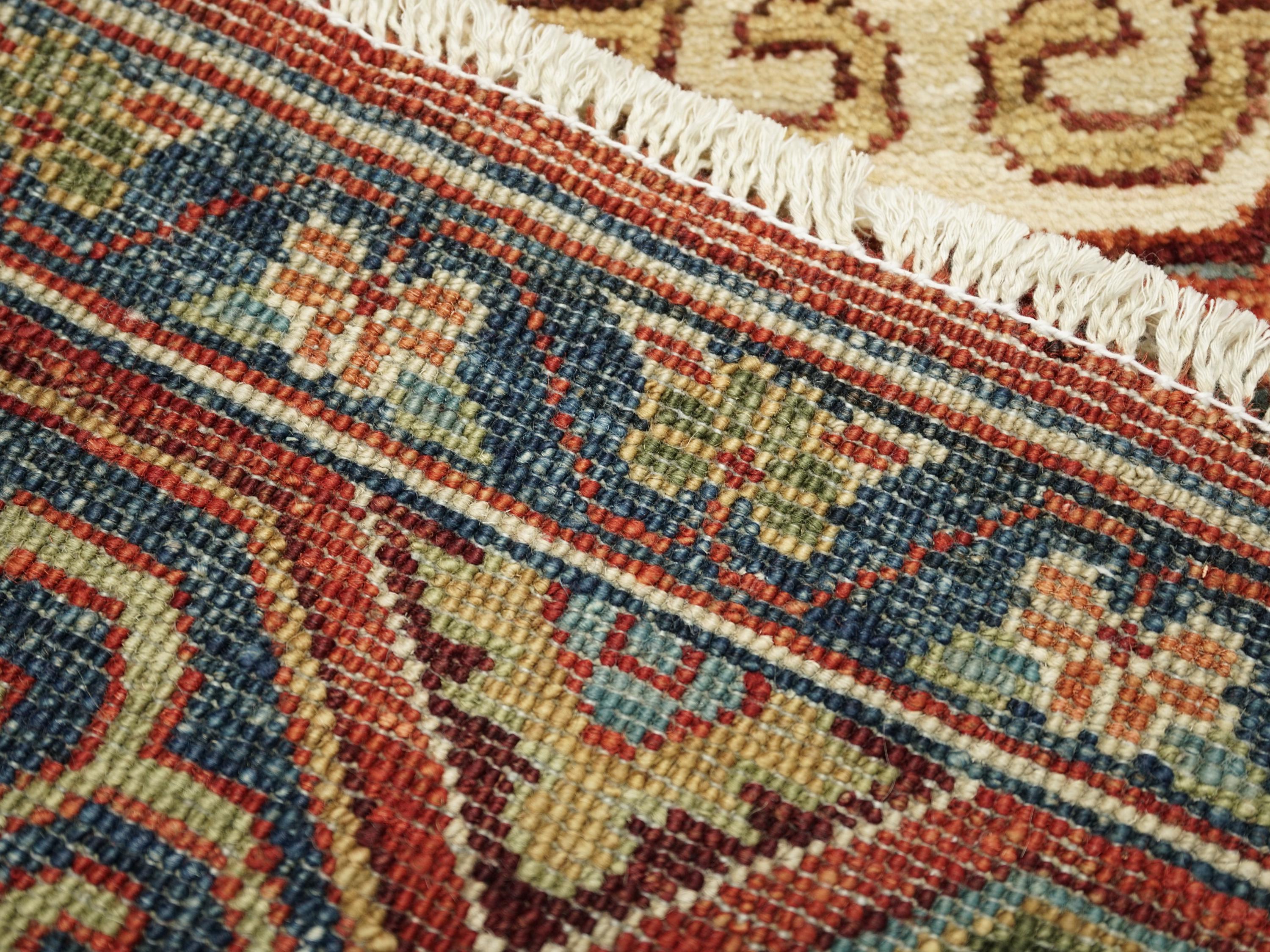2x3 Ft Red Ersari Rug - Hand Knotted Wool Rug
