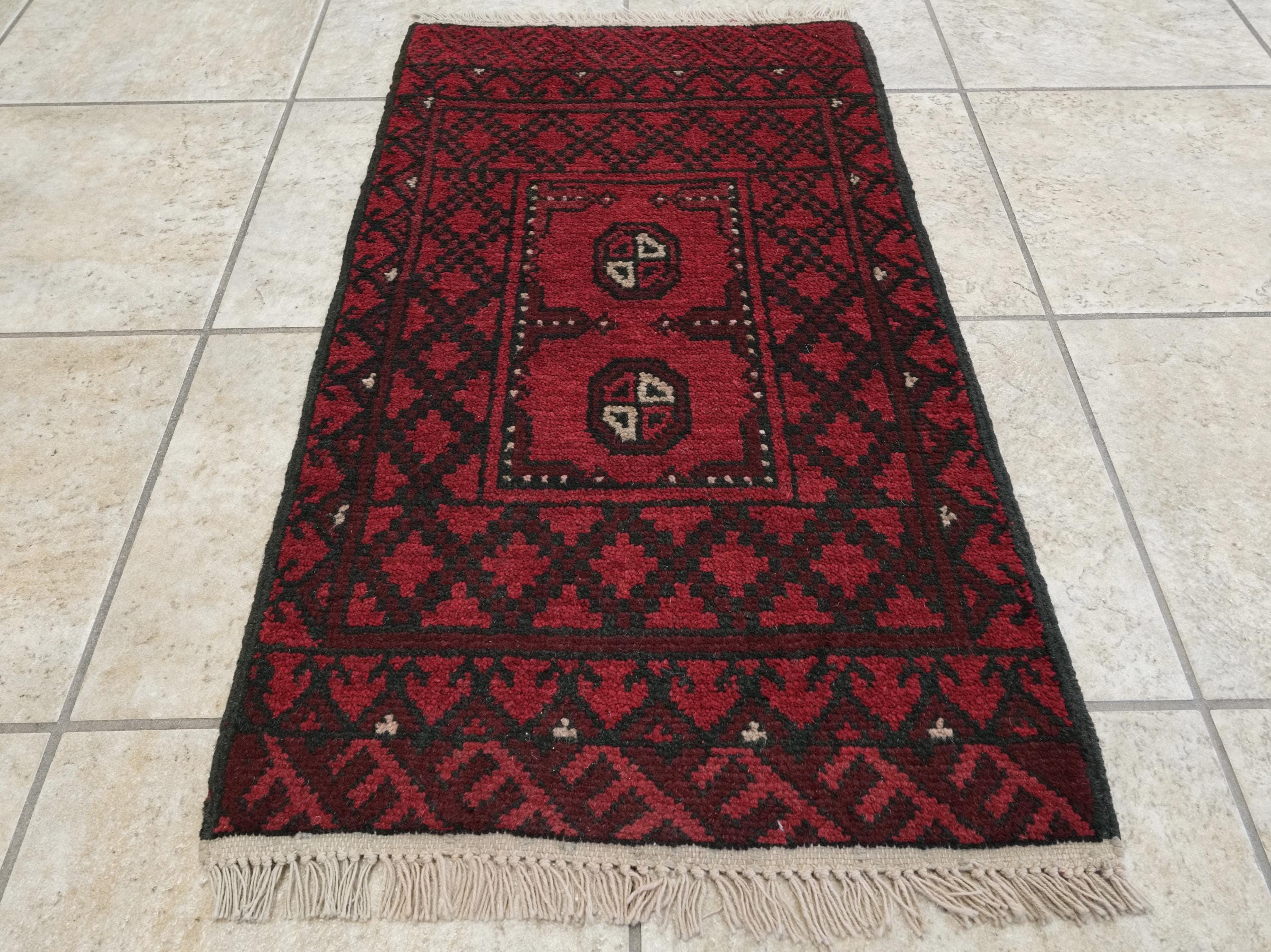 2x3 Ft Red Khal Mohammadi Rug - Handmade Tribal Rug